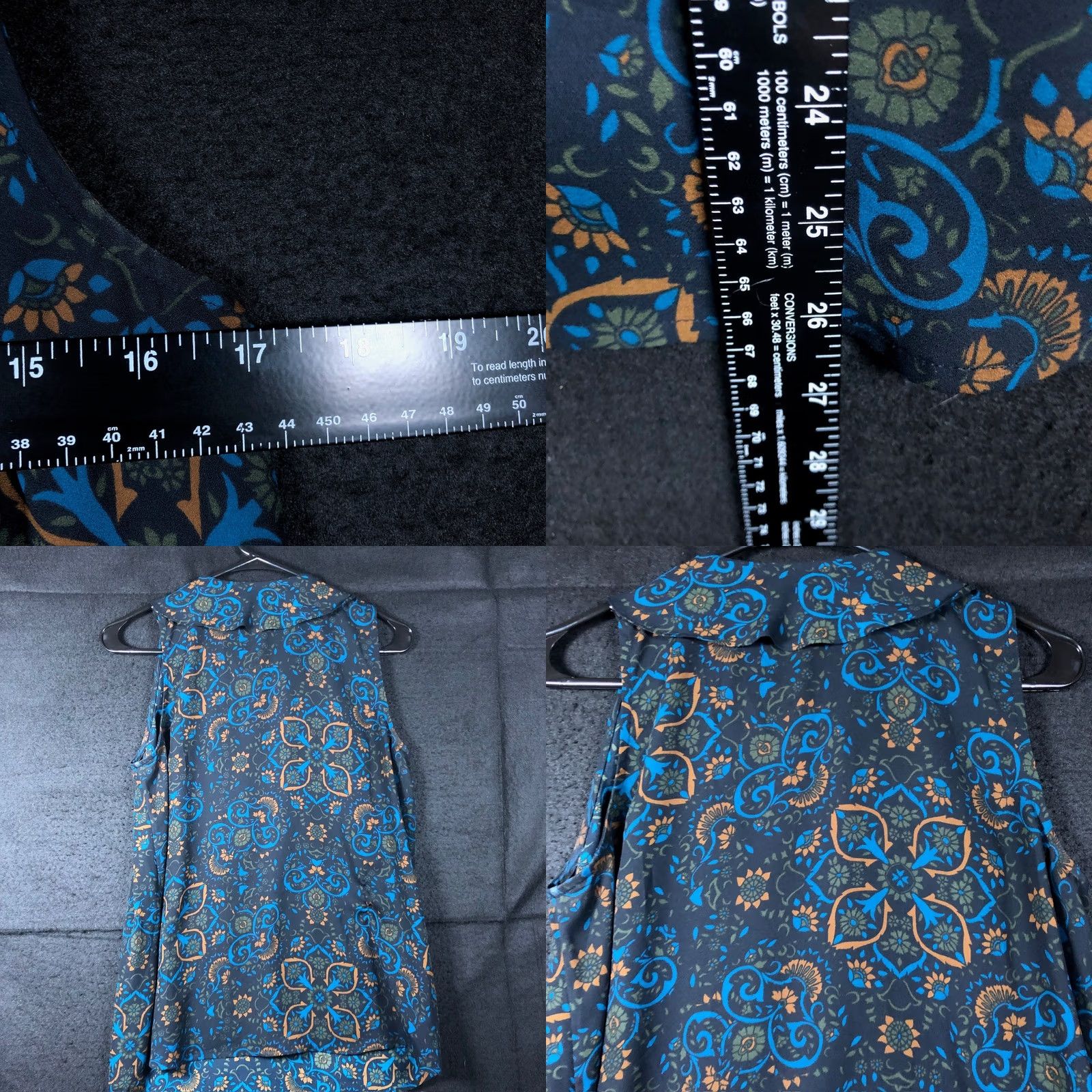 Banana Republic Banana Republic Blouse Blue Multi Ruffle V Neck Sleeveless Small Womens Shirt Size S / US 4 / IT 40 - 8 Thumbnail