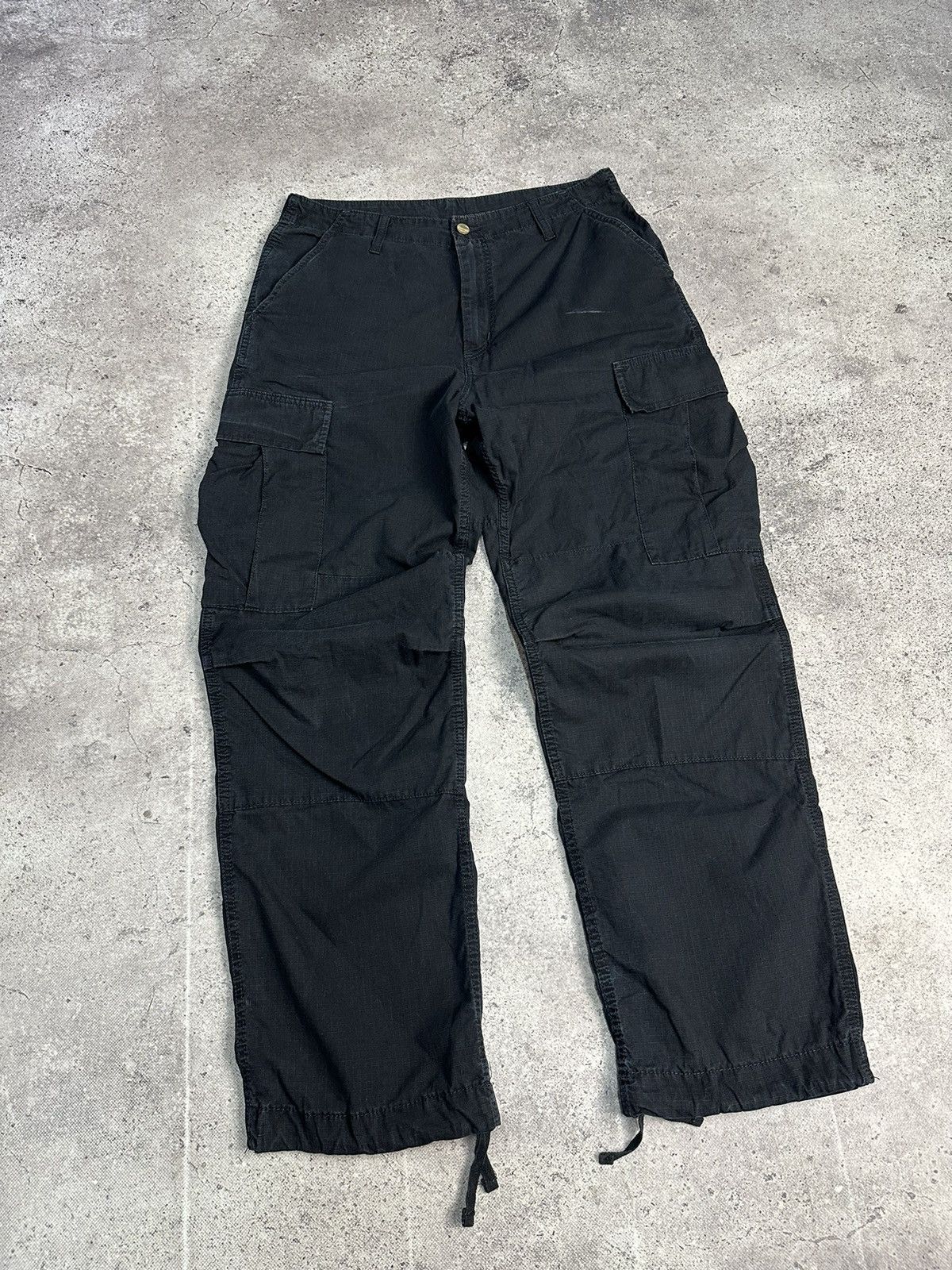 Carhartt × Vintage Vintage Carhartt Cargo Distressed Pants Faded Black Y2K Size US 32 / EU 48 - 6 Thumbnail