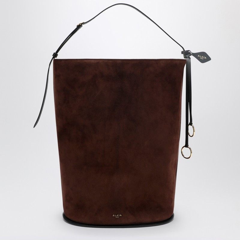 Alaia Alaia Hip Large Brown Suede Leather Bucket Bag Size ONE SIZE - 1 Thumbnail