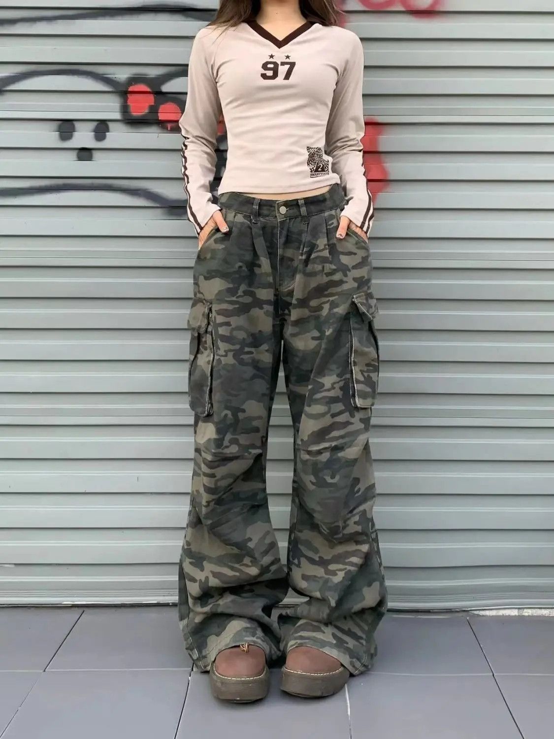 Other Camouflage Y2k Hip Hop Jean Size 34" / US 12 / IT 48 - 2 Thumbnail
