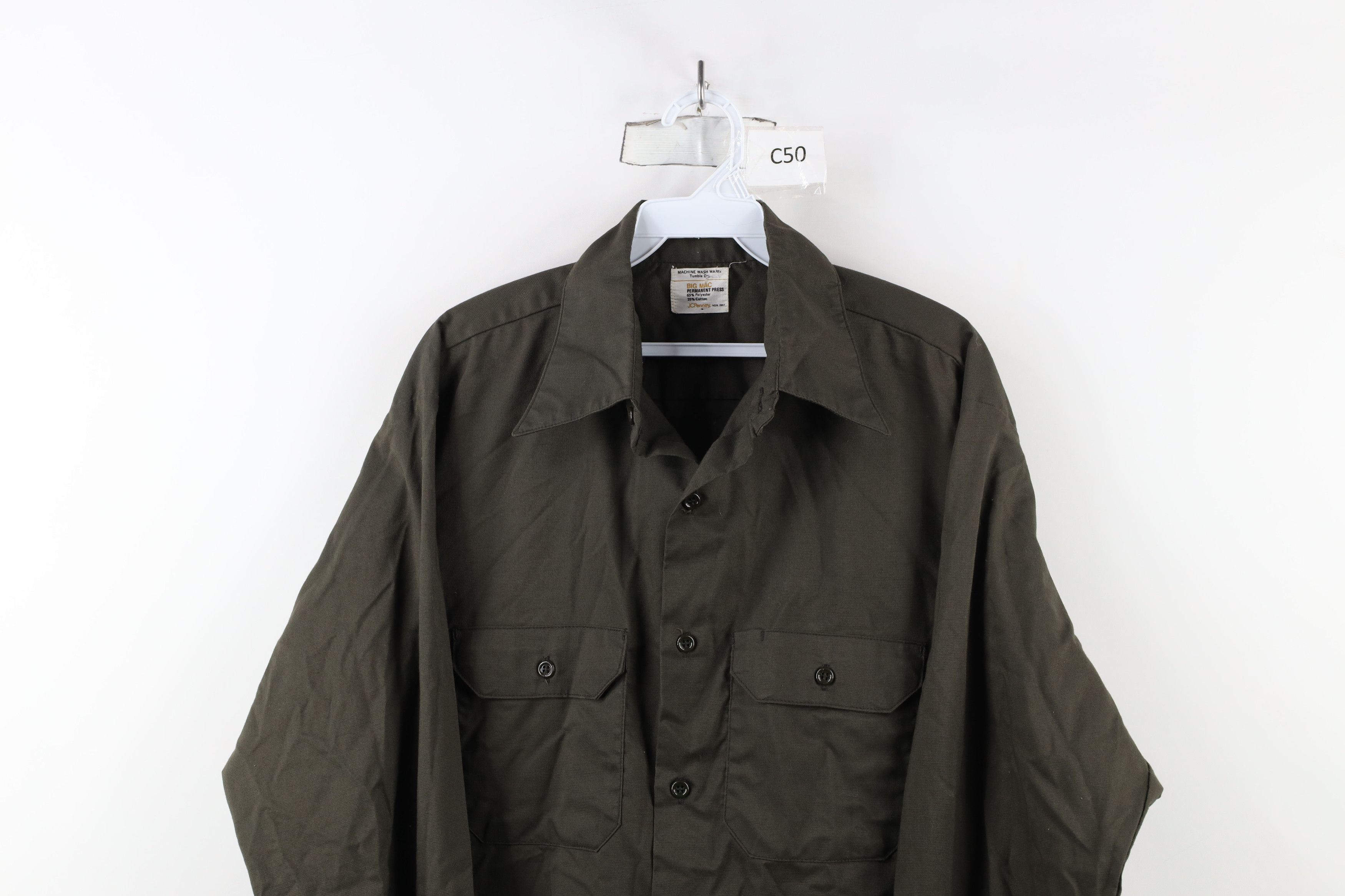 Vintage Vintage 60s 70s Big Mac Workwear Mechanic Work Button Shirt Size US XL / EU 56 / 4 - 2 Thumbnail