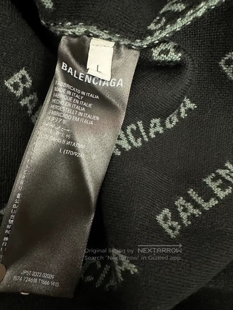 Balenciaga Balenciaga Full Bullet Screen Logo Long Sleeve Knit Sweate Size US L / EU 52-54 / 3 - 4 Thumbnail