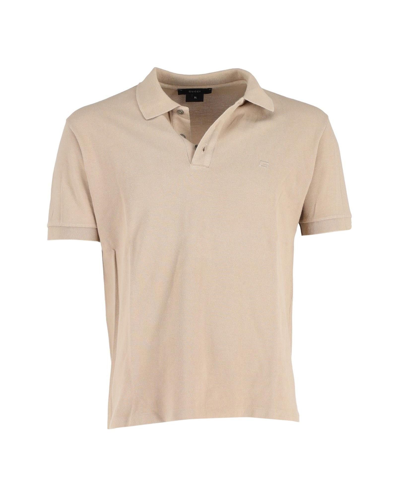 image of Beige Cotton Polo Shirt By Gucci, Men's (Size XL)