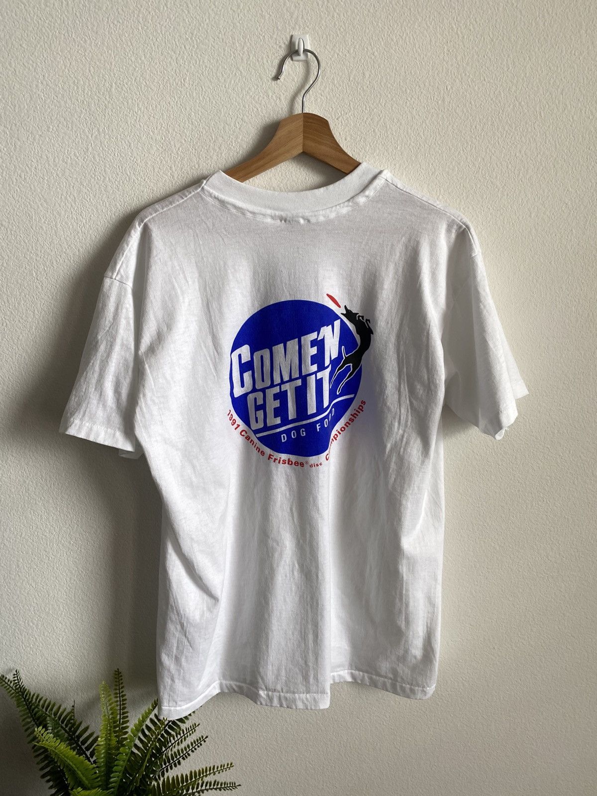 Vintage Vintage 90s Dog Frisbee Championship Single Stitch Tee Size US L / EU 52-54 / 3 - 2 Thumbnail
