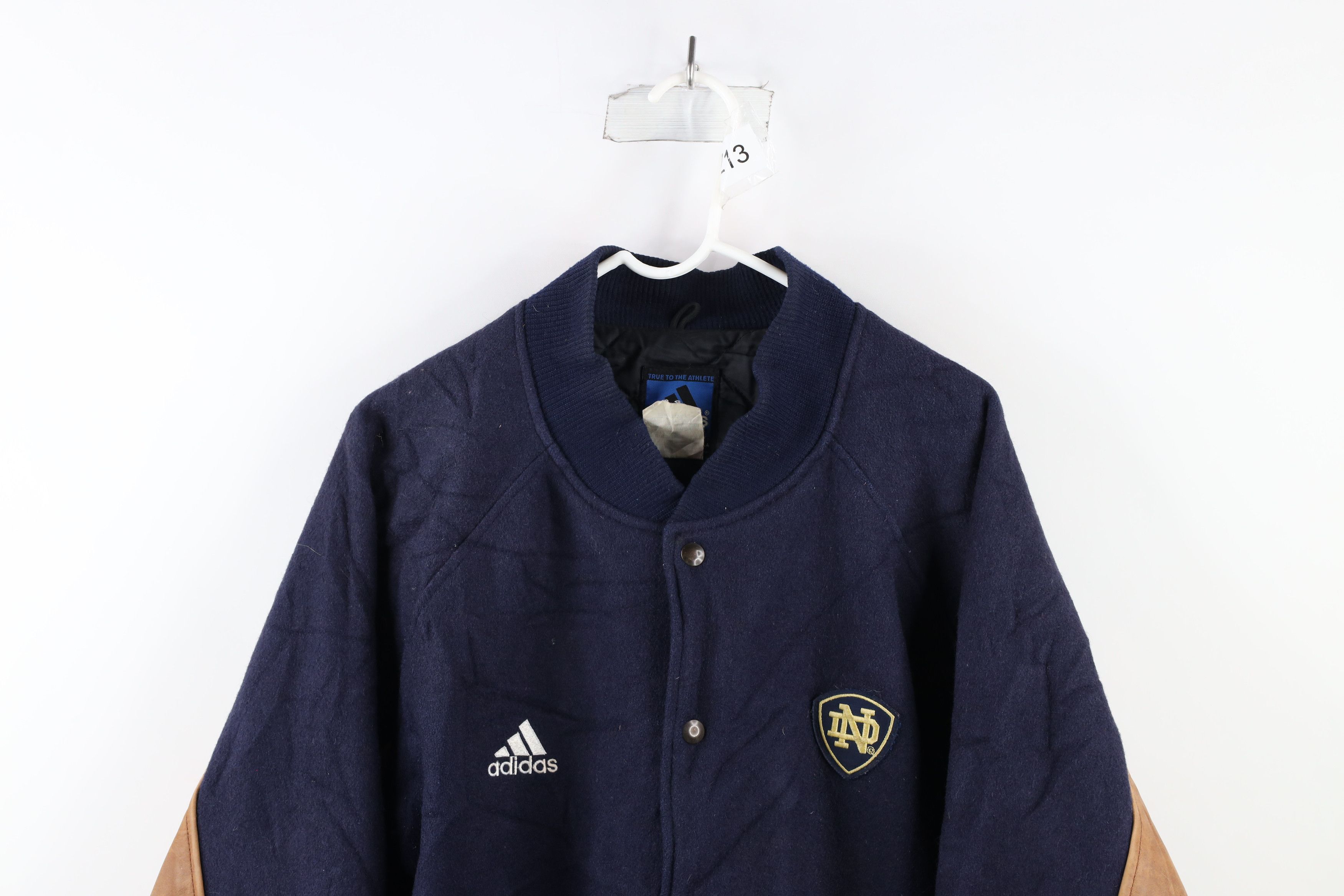 Vintage Vintage Adidas Dame University Wool Leather Varsity Jacket Size US L / EU 52-54 / 3 - 2 Thumbnail