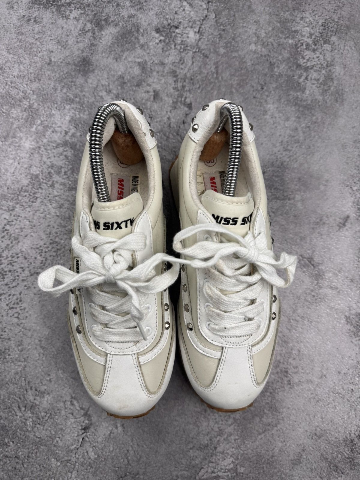 Miss Sixty Miss Sixty Off White Leather Women Sneakers Size 36 Size US 6 / IT 36 - 3 Thumbnail