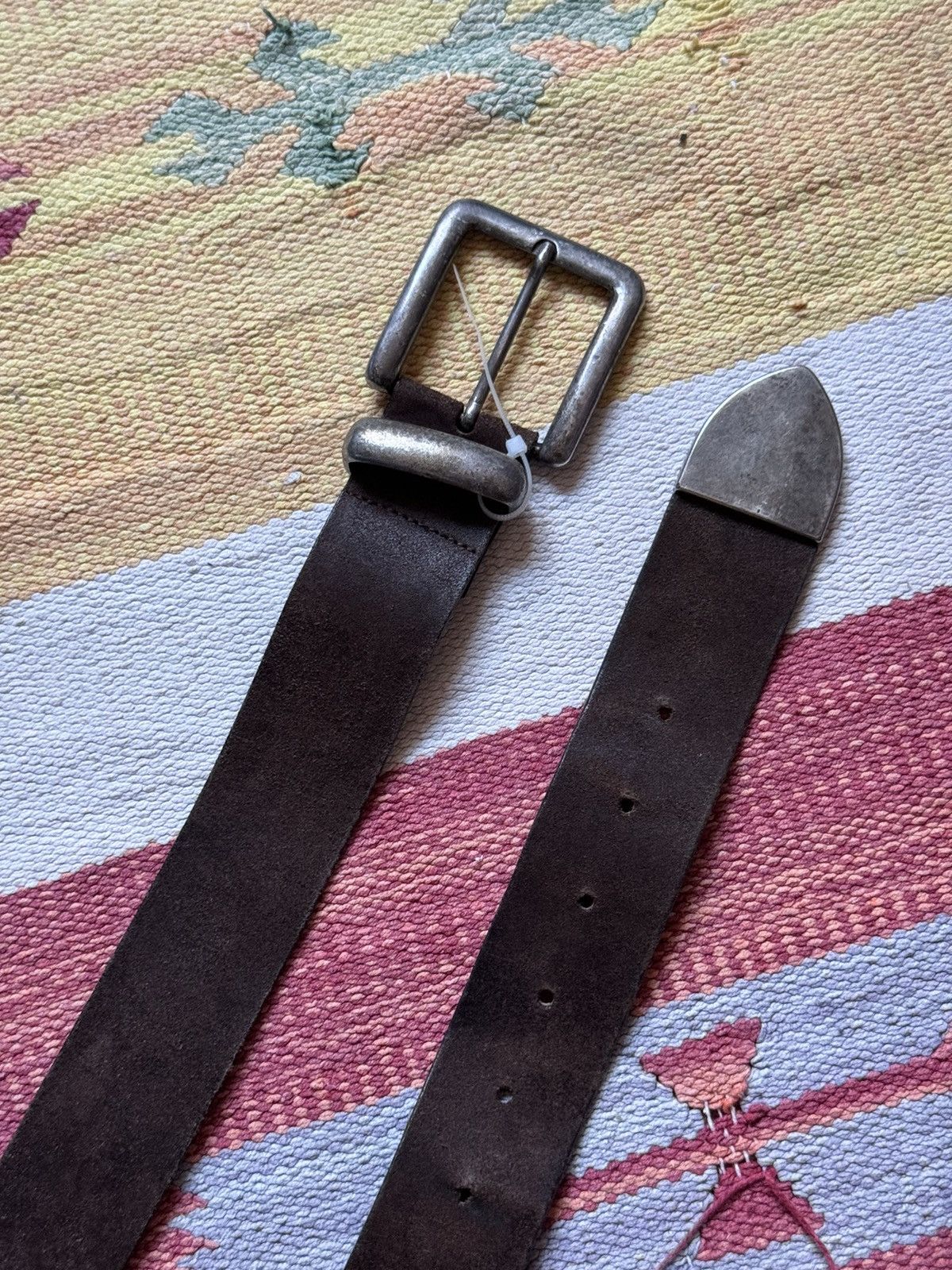 Genuine Leather Vintage 90’s Genuine Leather Brown Cowboy Belt Size ONE SIZE - 6 Thumbnail