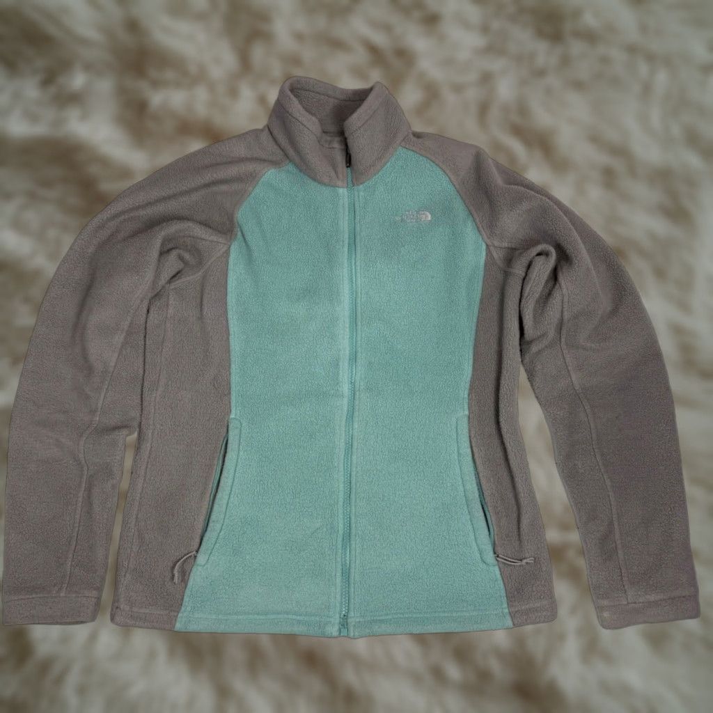 The North Face The North Face Womens Zip Front Fleece Jacket M Gray Green Pockets Jacket Womens M Gray/Green Size M / US 6-8 / IT 42-44 - 1 Thumbnail