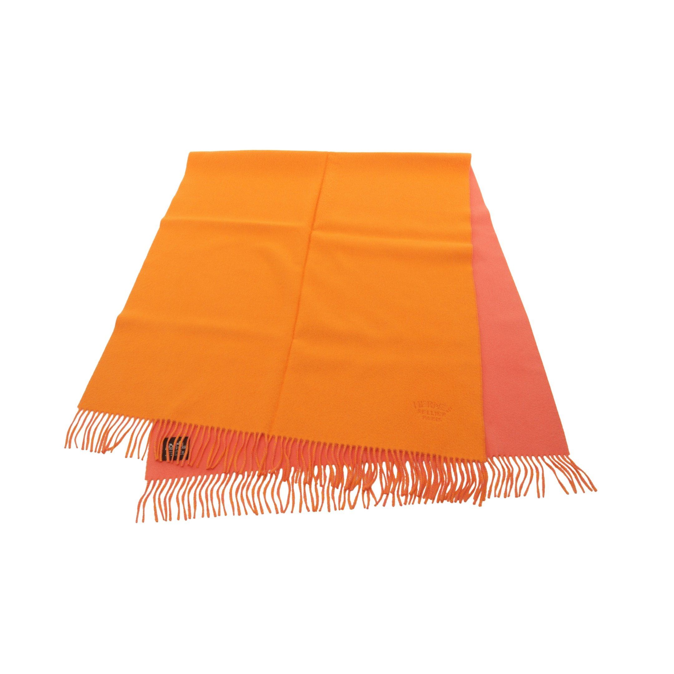 Hermes Hermes Large Size Scarf Cashmere Orange Size ONE SIZE - 1 Thumbnail