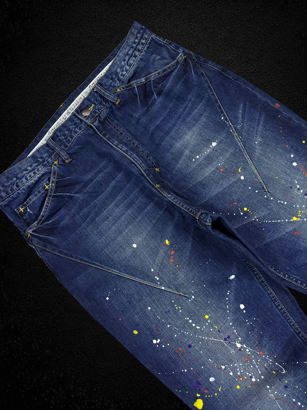 Number (N)ine FW13 Number (N)ine x ATMOS Paint Splatter Jeans Size US 34 / EU 50 - 4 Thumbnail