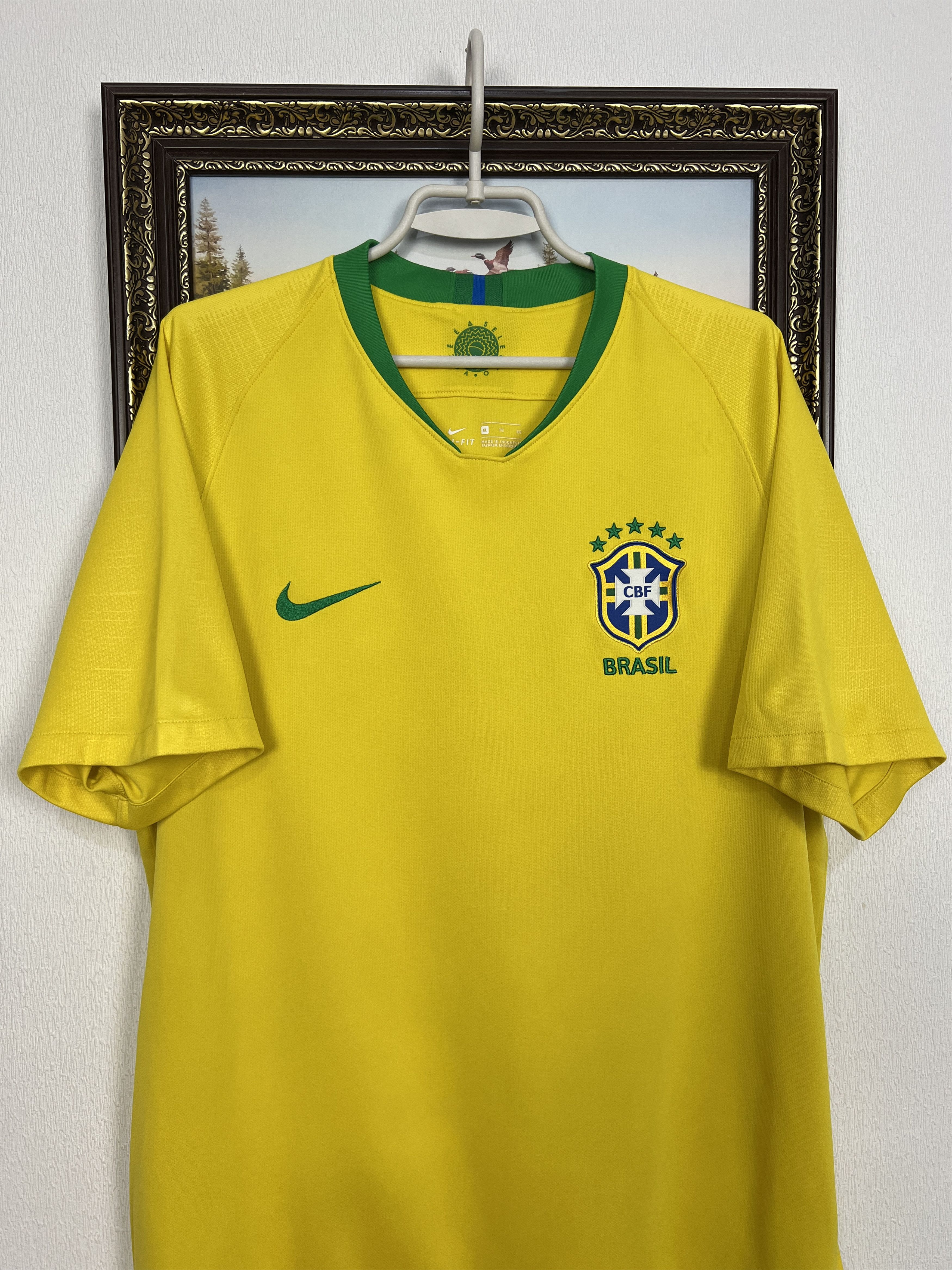 Nike Brazil Home football shirt Soccer Jersey National Trikot Size US XL / EU 56 / 4 - 2 Thumbnail