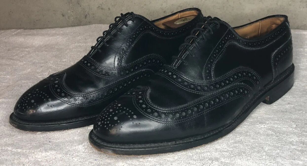 Allen Edmonds Allen Edmonds "BROADSTREET" Black Leather Brogue Men's 10E Size US 10 / EU 43 - 2 Thumbnail