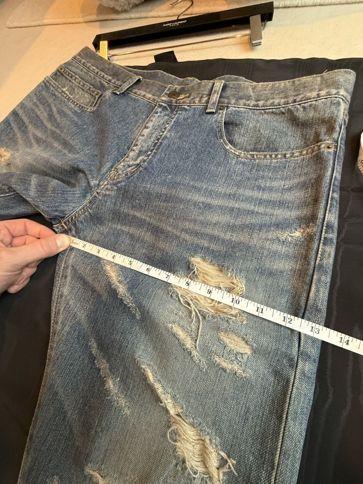 Saint Laurent Paris FW13 Holy Grail Saint Laurent crash Hedi jeans 36 skinny d02 Size US 36 / EU 52 - 6 Thumbnail