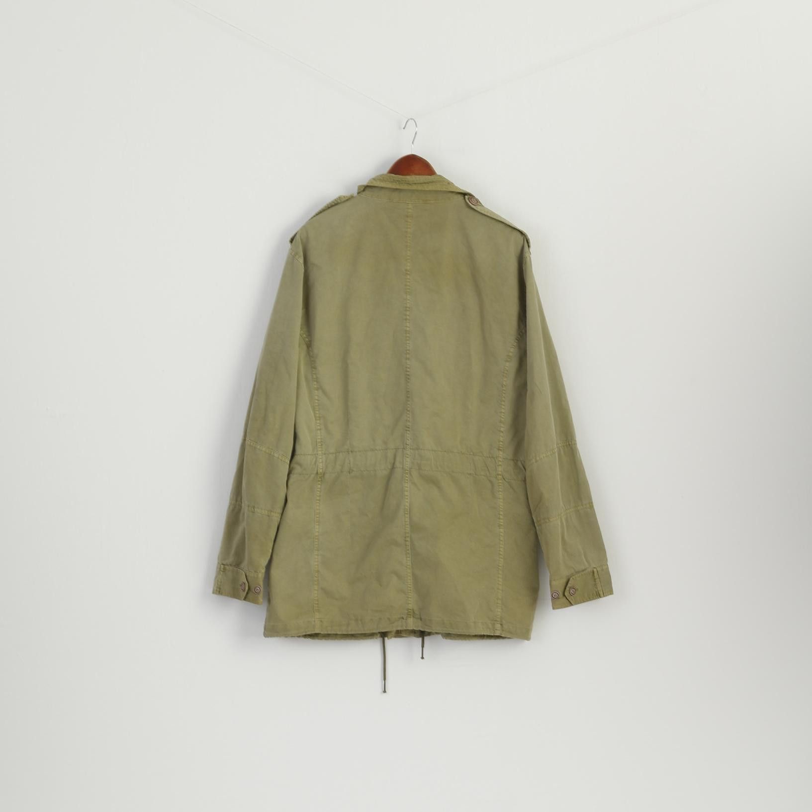 Vintage Vintage Men XL Jacket Khaki Shiny Cotton 0201 Size US XL / EU 56 / 4 - 5 Thumbnail