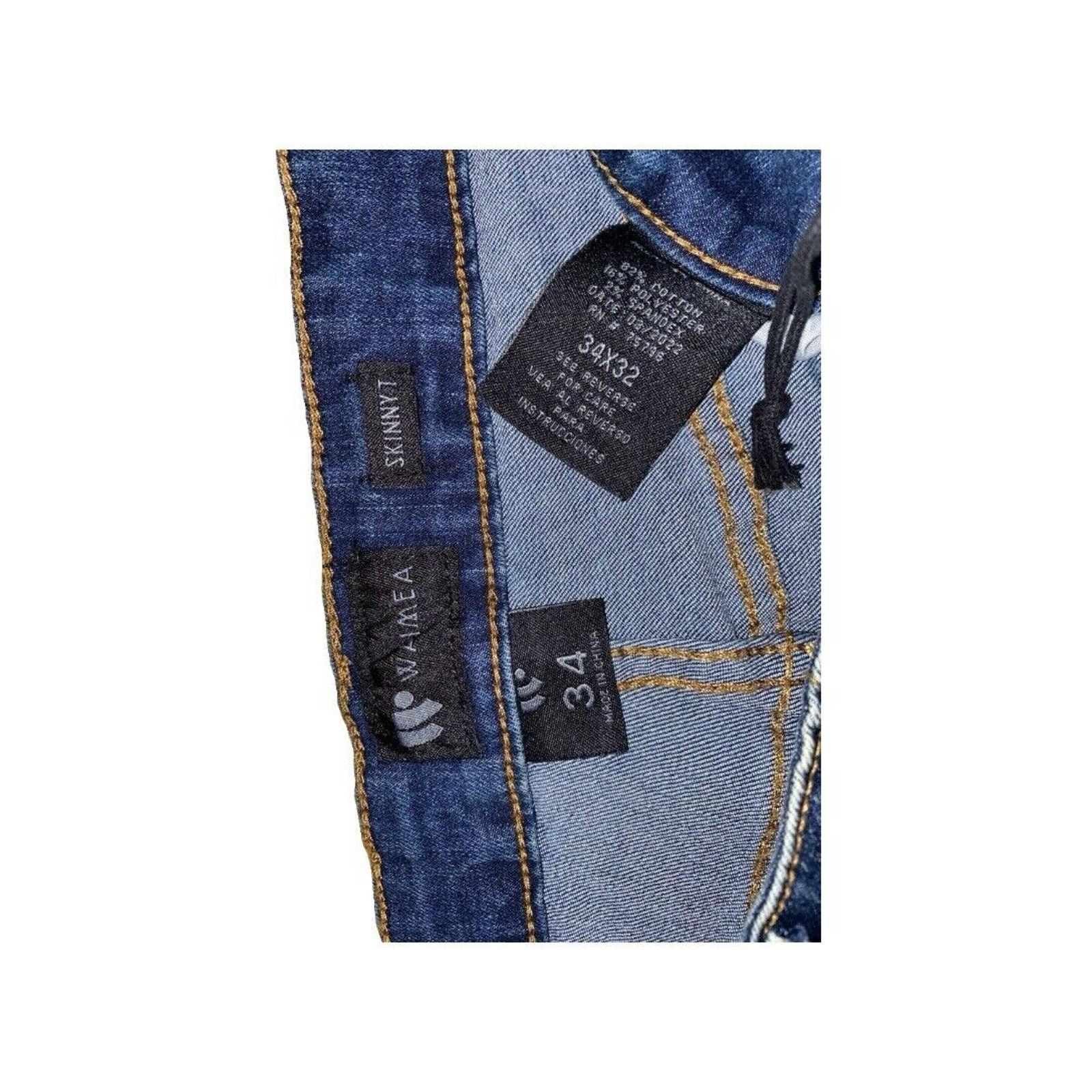 Waimea WAIMEA Men's Distressed Skinny Jeans 34x32 New with Tags Size US 34 / EU 50 - 3 Thumbnail