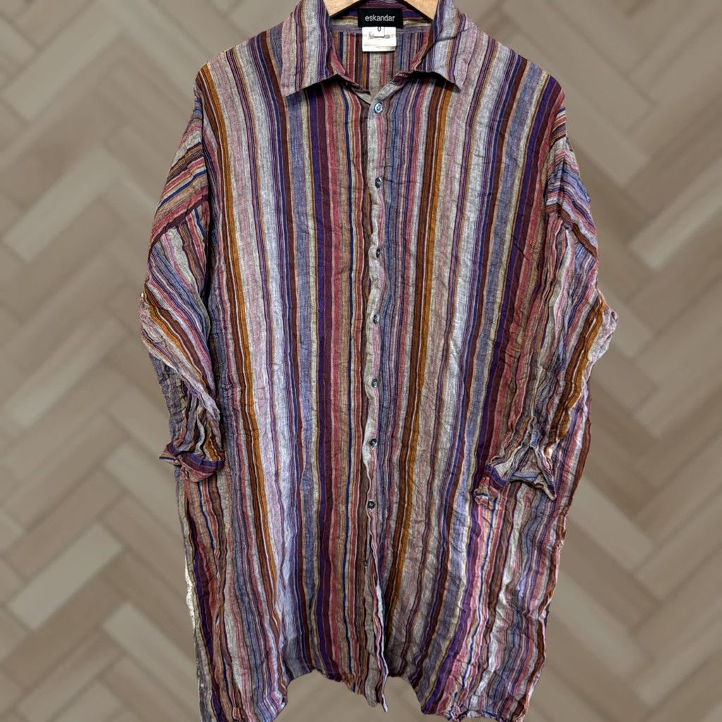 eskandar Eskandar Tunic Shirt Womens 0 100% Linen Striped Button-Up Casual Multicolor Size XS / US 0-2 / IT 36-38 - 1 Thumbnail