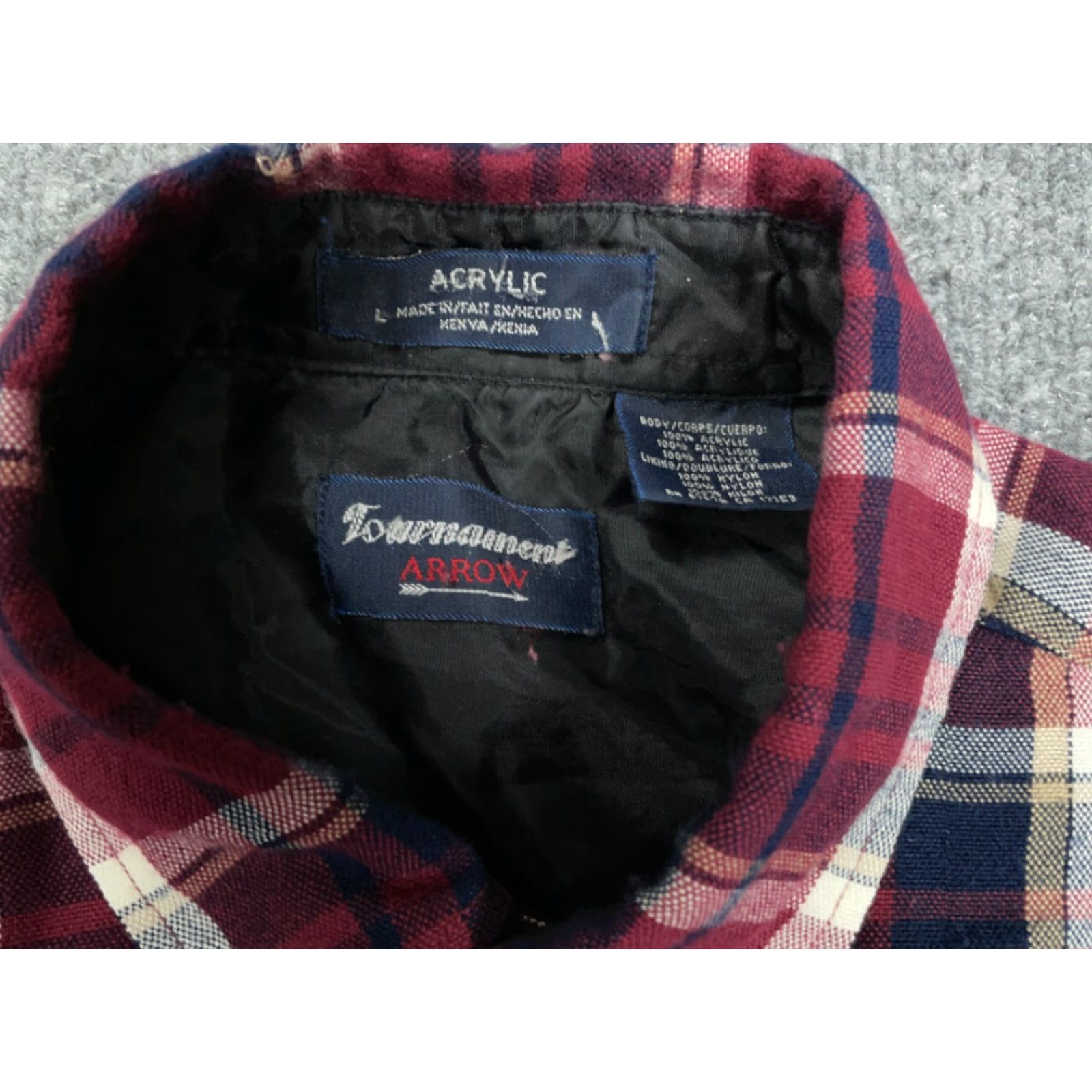 Arrow VINTAGE Arrow Red Plaid Flannel Shirt Adult Large Workwear 80s Grunge Casual Mens Clothing Size US L / EU 52-54 / 3 - 4 Thumbnail