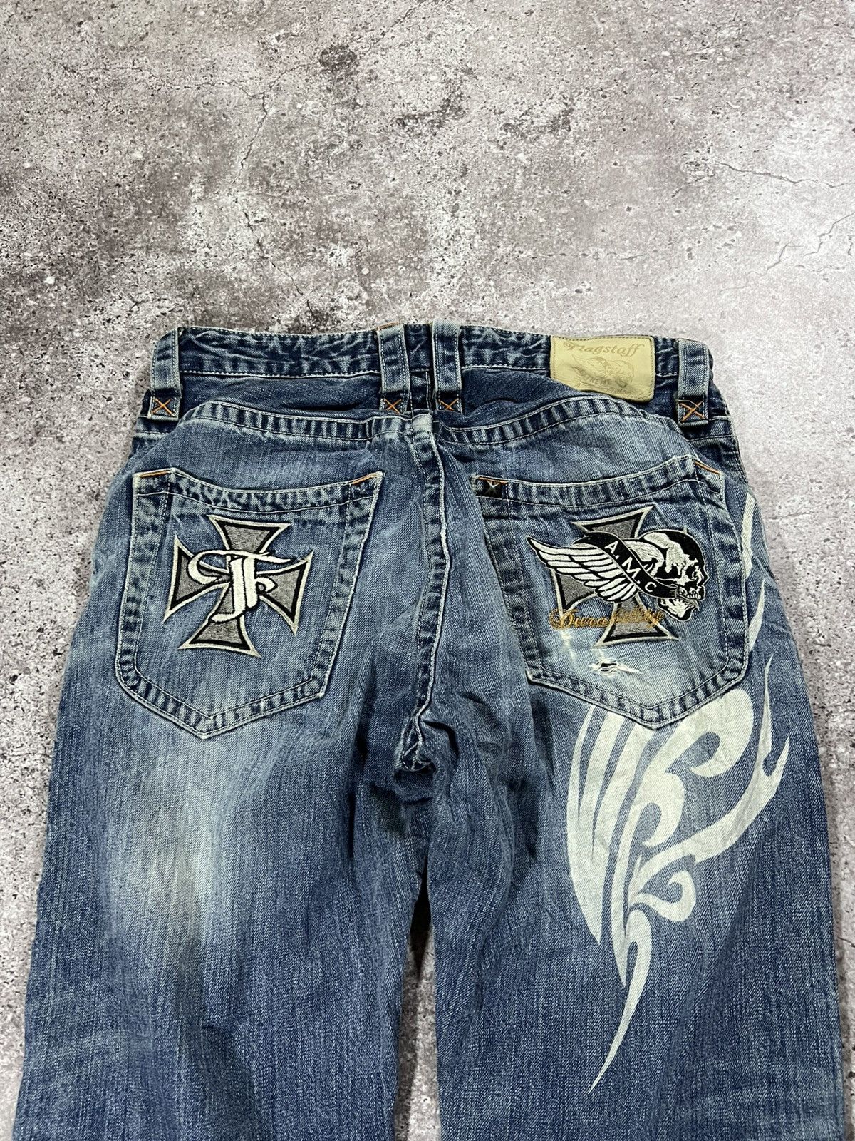 Flagstuff Vintage Choppers Style Y2K distressed faded pants Denim Size US 34 / EU 50 - 5 Thumbnail