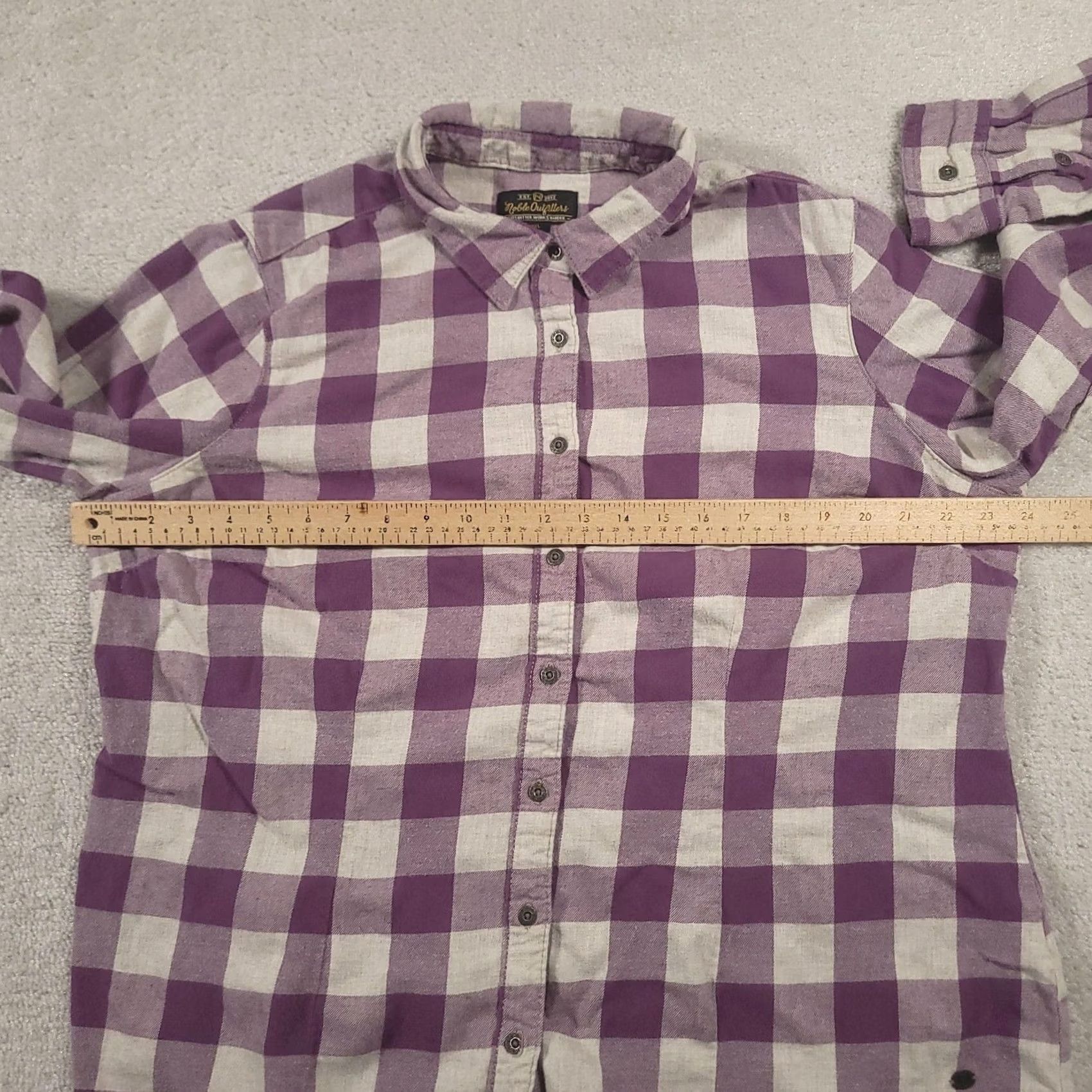 Vintage VINTAGE Noble Outfitters Shirt Womens 2XL Flannel Purple Plaid Button-Down Western Size XXL / US 16-18 / IT 52-54 - 3 Thumbnail