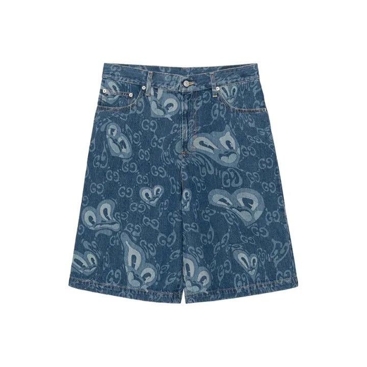 Gucci Gucci Printed Denim Shorts for Men Size US 32 / EU 48 - 1 Thumbnail
