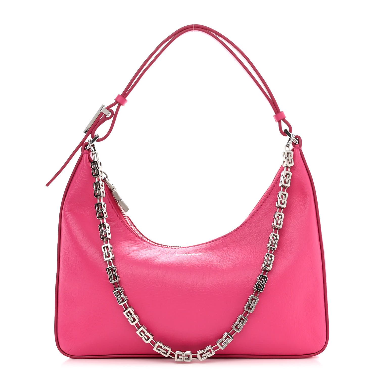 Givenchy Calfskin Small Moon Cut Out Shoulder Bag Neon Pink Size ONE SIZE - 1 Thumbnail