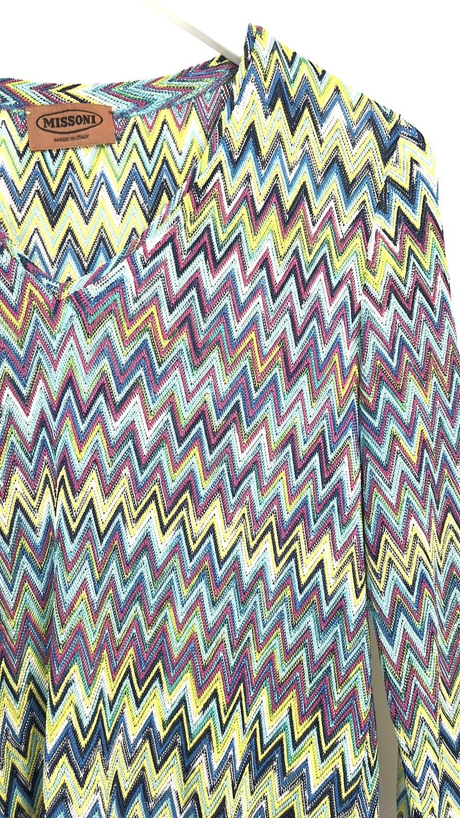 Missoni Missoni Blue Chevron Knit 3/4 Sleeve Top Size M / US 6-8 / IT 42-44 - 4 Thumbnail