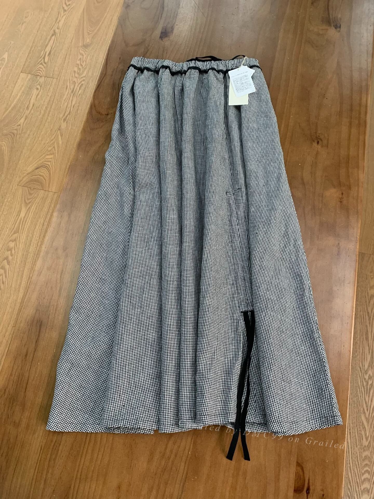 Other Nest Robe Black White Check Linen Skirt Size 32" / US 10 / IT 46 - 1 Thumbnail