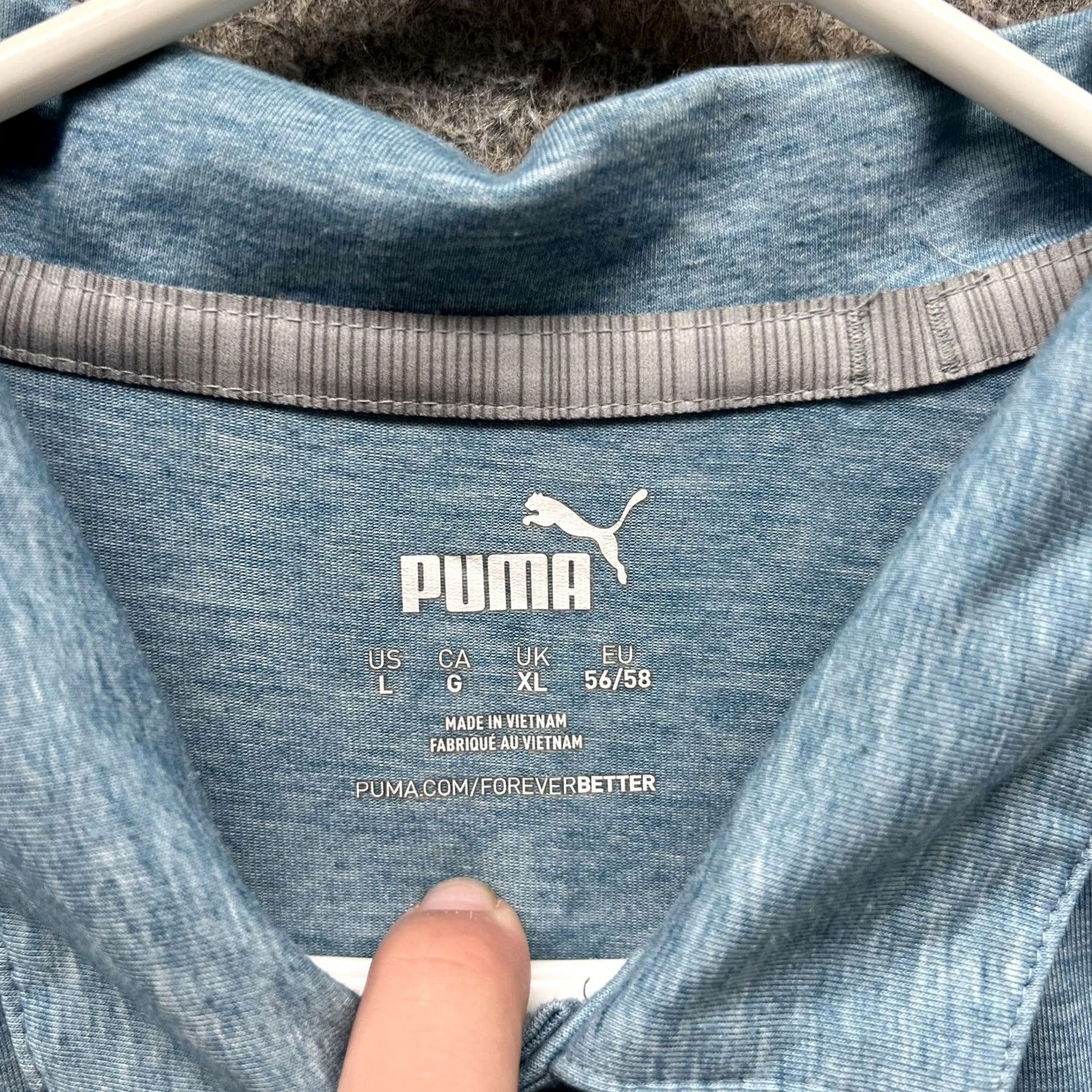 Puma Puma Shirt Mens Large Blue Heather Golf Polo Performance Short Sleeve Logo Polo Size US L / EU 52-54 / 3 - 7 Thumbnail