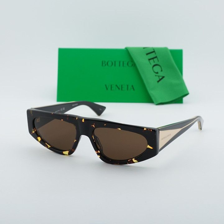 Bottega Veneta Bottega Veneta BV1277S 002 Sunglasses Havana Cat Eye Frame Size ONE SIZE - 11 Thumbnail