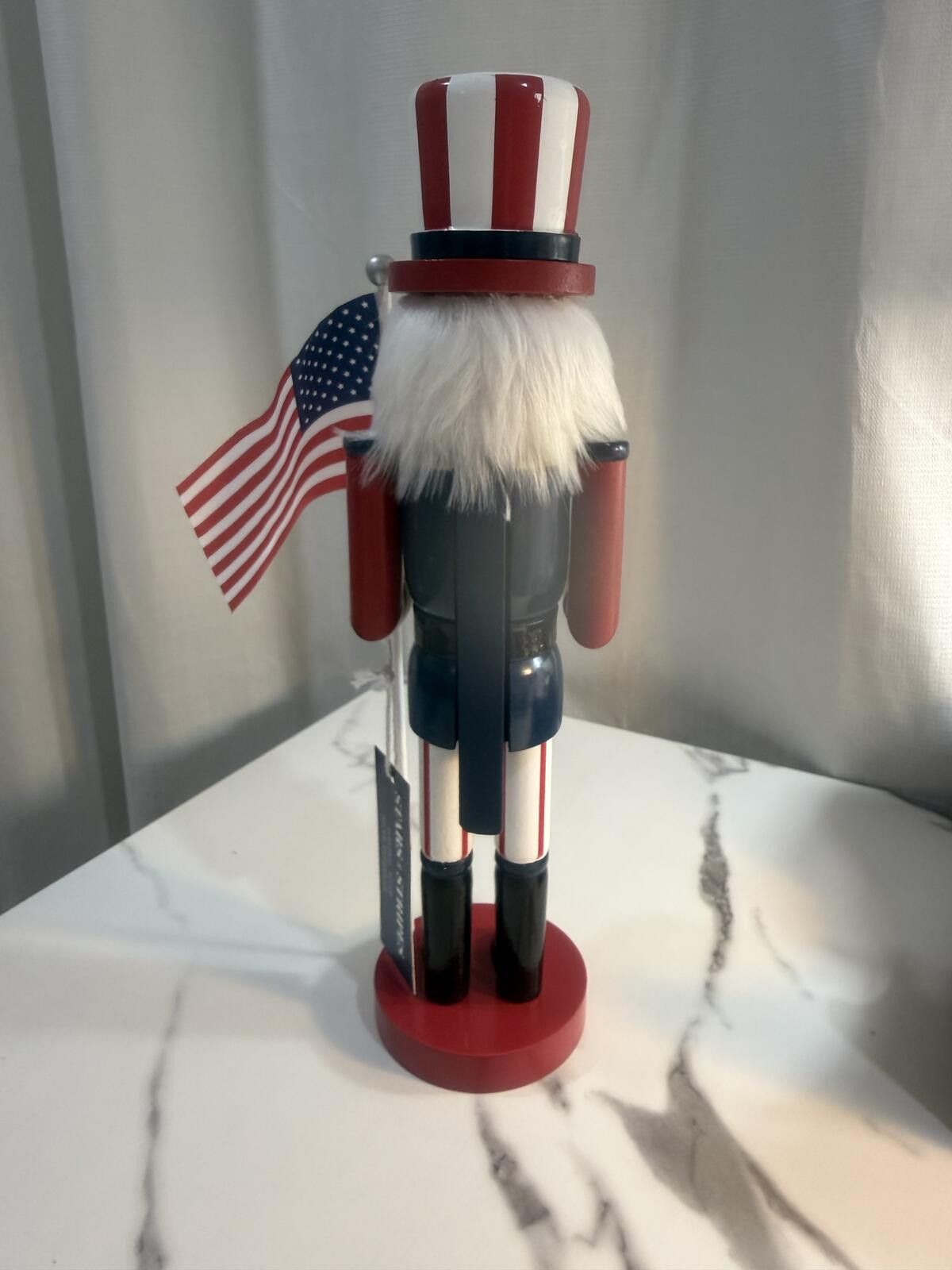 Franklin & Marshall Patriotic Nutcracker Uncle Sam Holding American Flag 1423 Size ONE SIZE - 3 Thumbnail