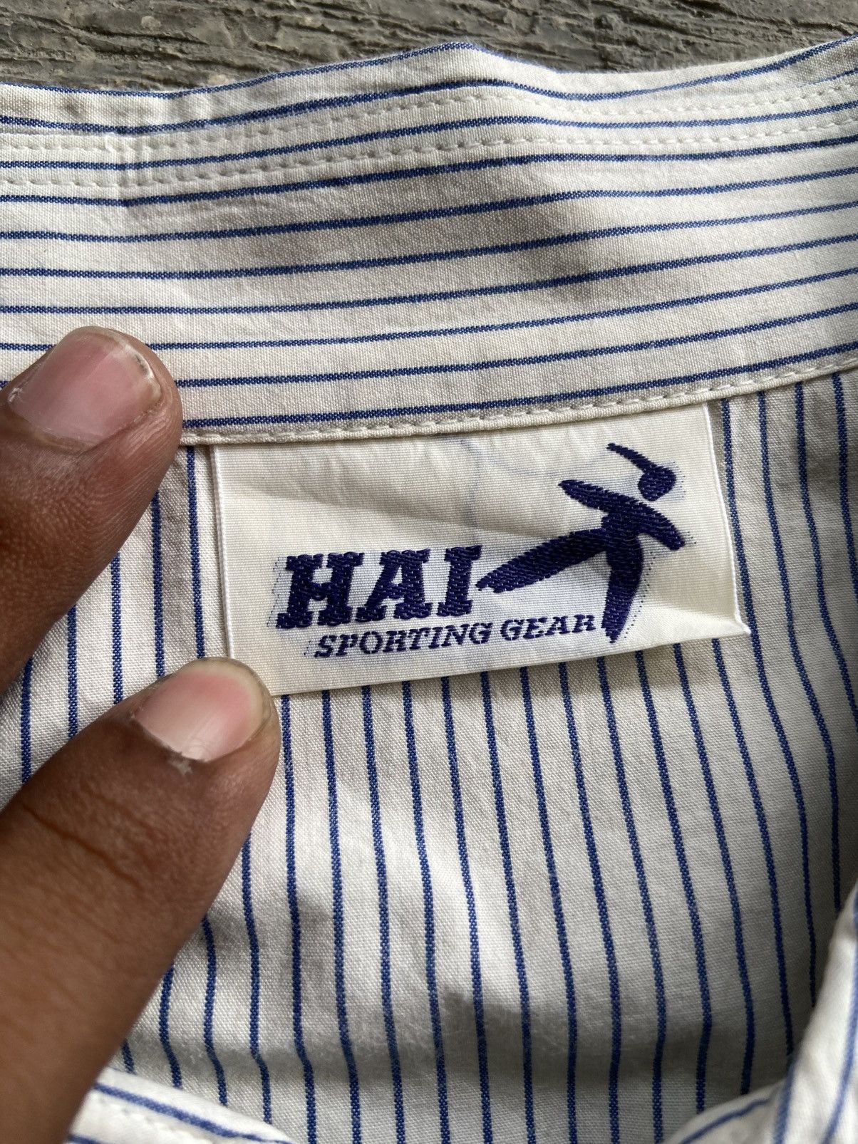 Hai Sporting Gear 1990s Hai Sporting Gear - Stripe Double Pocket Long Shirt Size US XL / EU 56 / 4 - 4 Thumbnail
