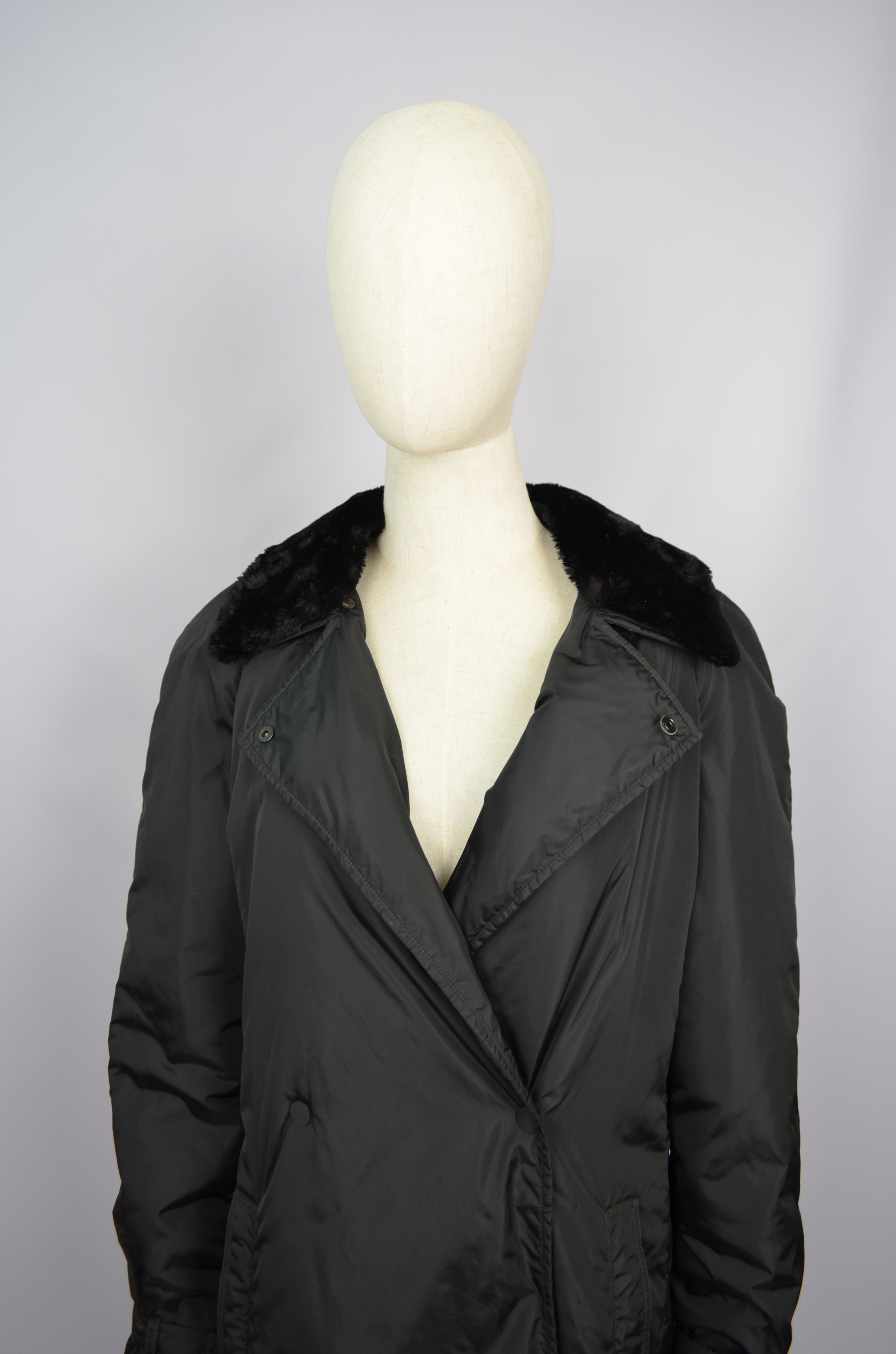 Designer × Max Mara Max Mara 'S Belted Teflon Jacket Coat Long Nutria Fur Size L Size L / US 10 / IT 46 - 4 Thumbnail