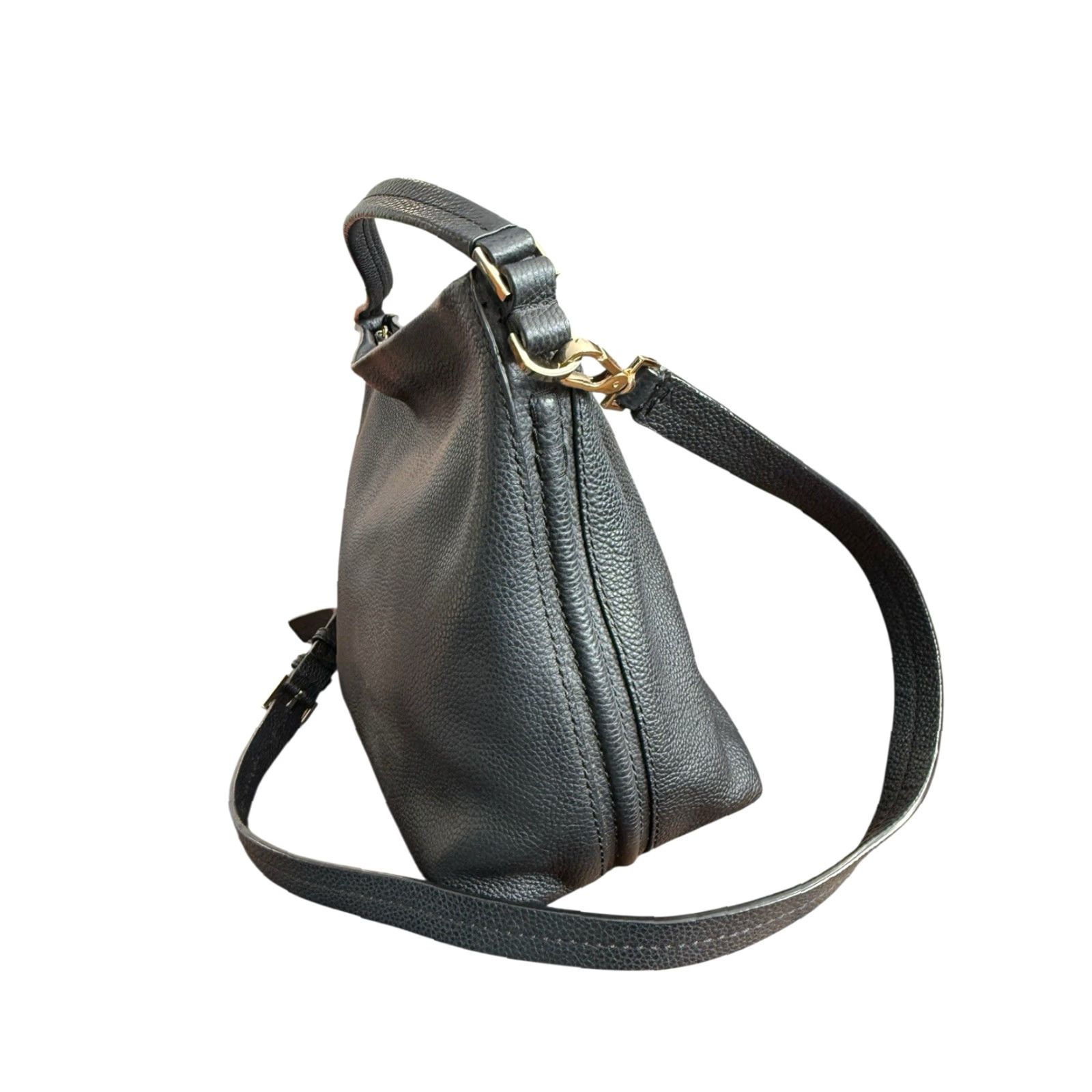 Vintage Kate Spade New York Black Orchard Street Natalya Satchel Pebbled Leather Medium Women's Bag Size ONE SIZE - 4 Thumbnail
