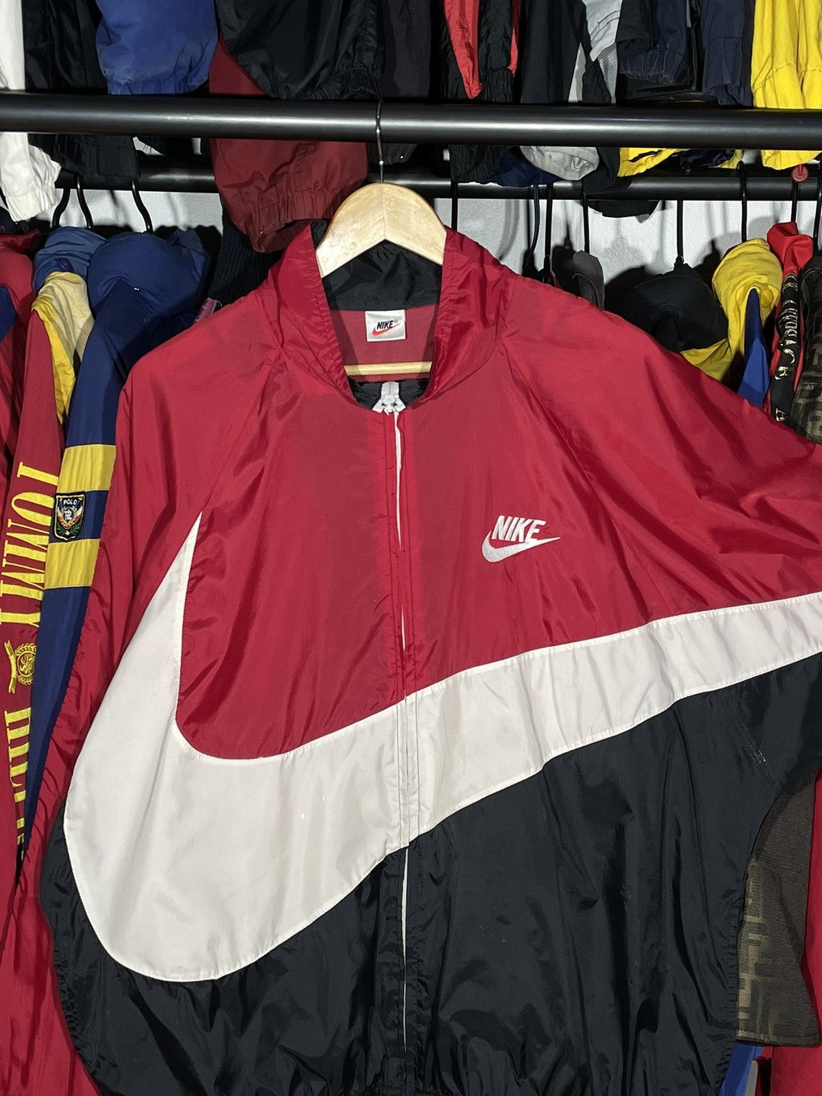 Nike × Vintage Windbreaker Nike Big Swoosh Vintage 90’s Size US L / EU 52-54 / 3 - 4 Thumbnail