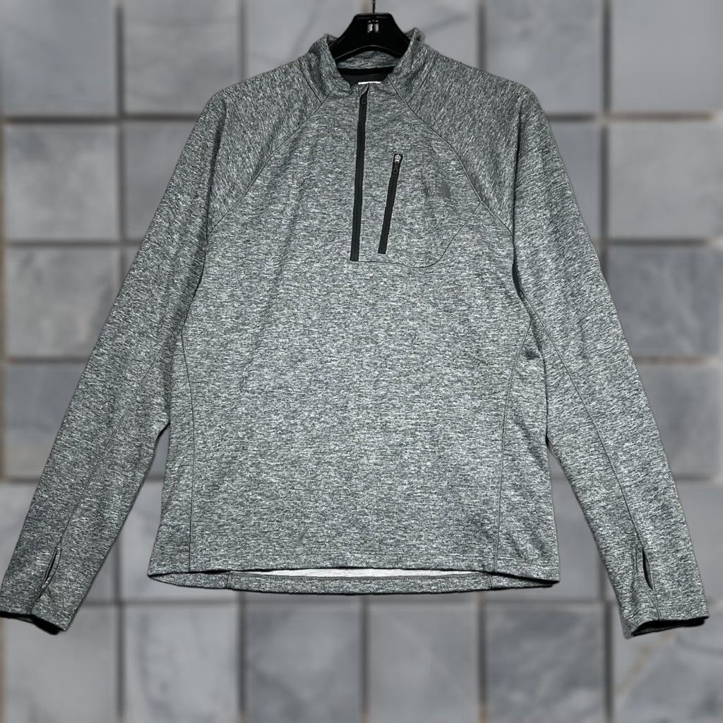 The North Face Pullover Mens M FlashDry Half Zip Long Sleeve Shirt Athletic Gray
