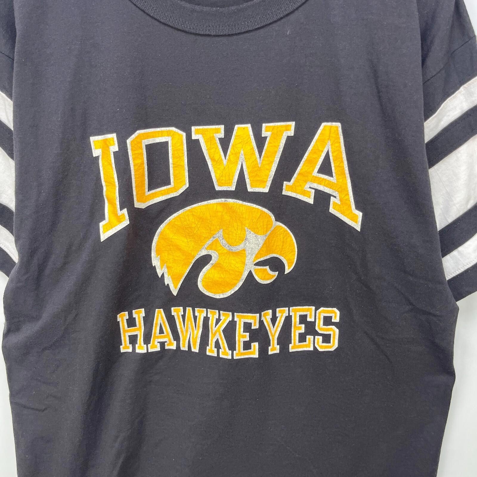 Champion Vintage 80s Champion Iowa Hawkeyes T Shirt XL Black Gold Size ONE SIZE - 2 Thumbnail