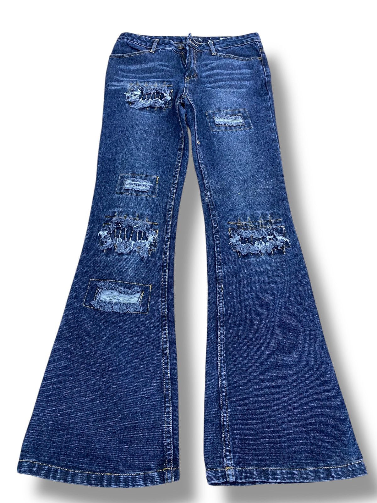Other Japanese Brand Dark Wash Ripped Style Flare Jeans Size US 30 / EU 46 - 1 Thumbnail