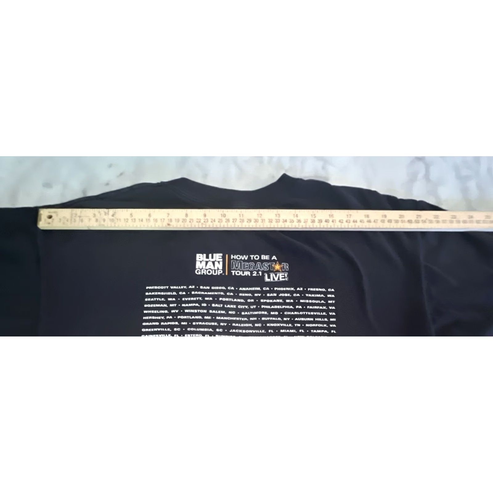Anvil Blue Man Group Tour Tshirt XL How To Be A Megastar 2.1 Live! Double Sided Anvil Black Mens Music Size US XL / EU 56 / 4 - 7 Thumbnail
