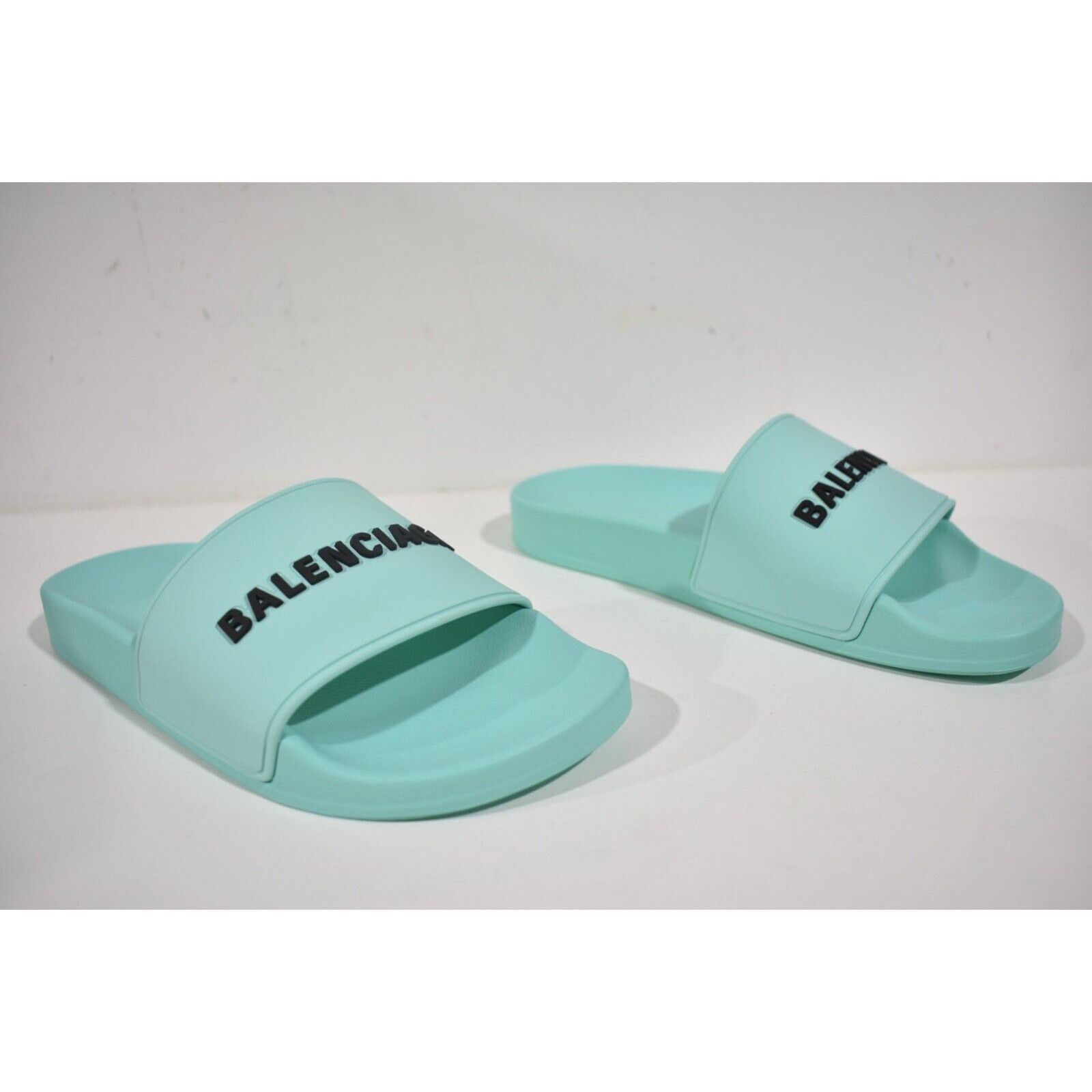 Balenciaga Balenciaga Mint Black Bicolor Rubber Logo Slide On Pool Size US 7 / IT 37 - 5 Thumbnail