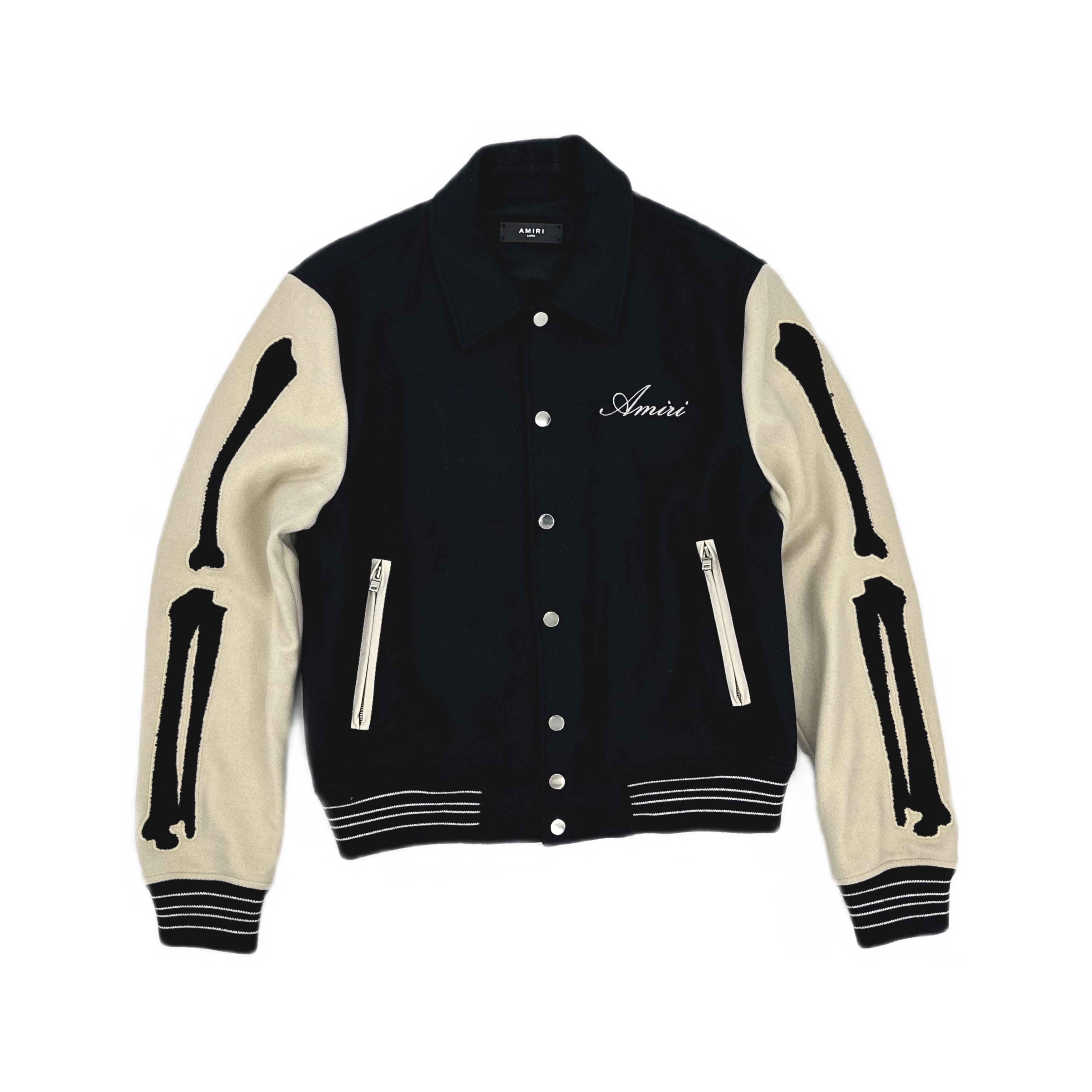 Amiri AMIRI Bone Embroidery Varsity Jacket Size L Size US L / EU 52-54 / 3 - 1 Thumbnail