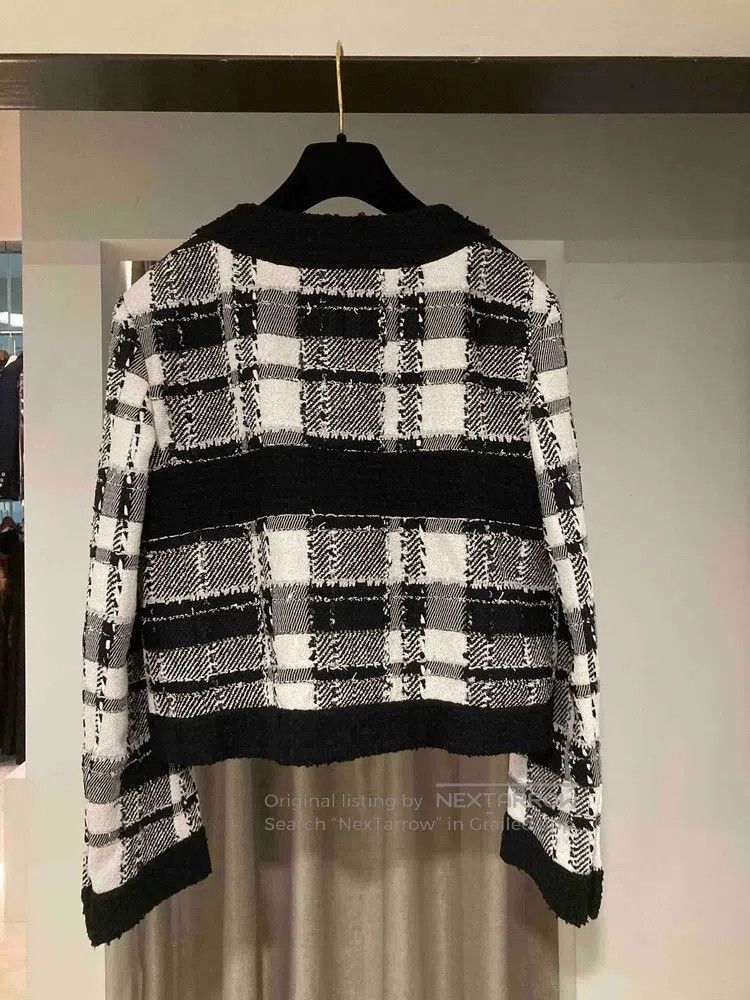 Chanel Chanel 23p black and white plaid fine glitter two-pocket j Size XS / US 0-2 / IT 36-38 - 2 Thumbnail