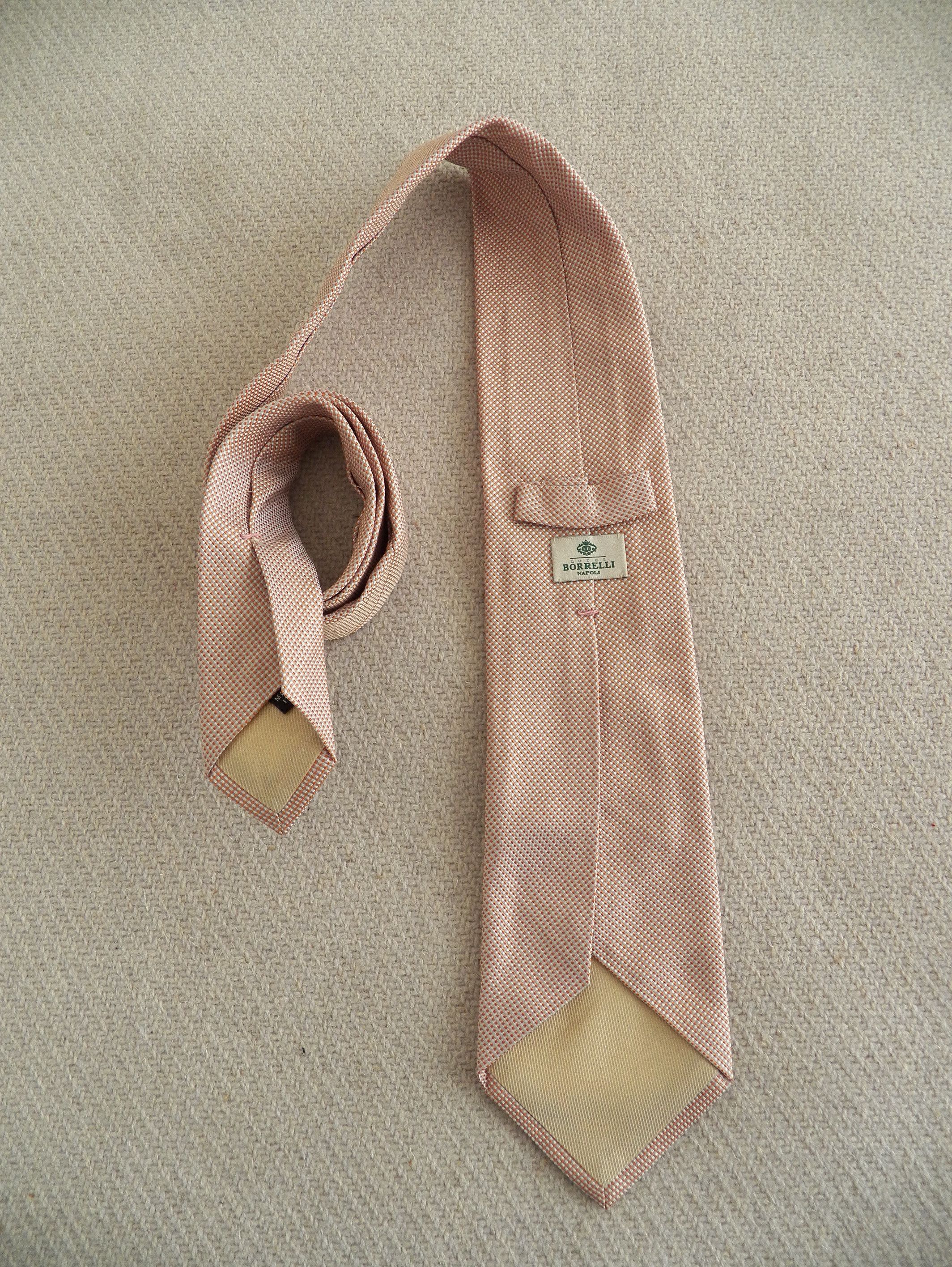 Luigi Borrelli Luigi Borrelli Napoli Necktie orange silver micro check dot Size ONE SIZE - 8 Thumbnail