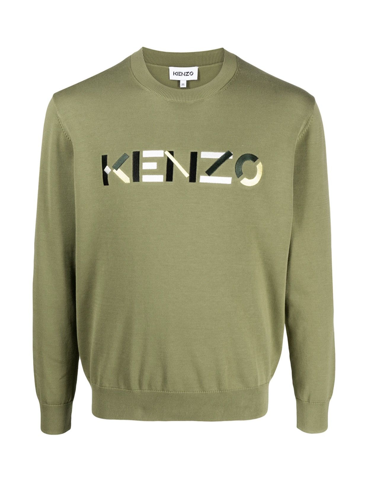 Image of Kenzo Intarsia-Knit Logo Jumper in Green, Men's (Size XL)