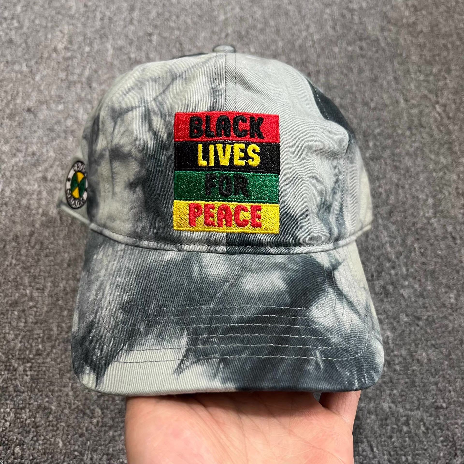 Cross Colours Cross Embroidered Tie-DyeCurved Brim Baseball Cap Visor Q7 Size ONE SIZE - 1 Thumbnail