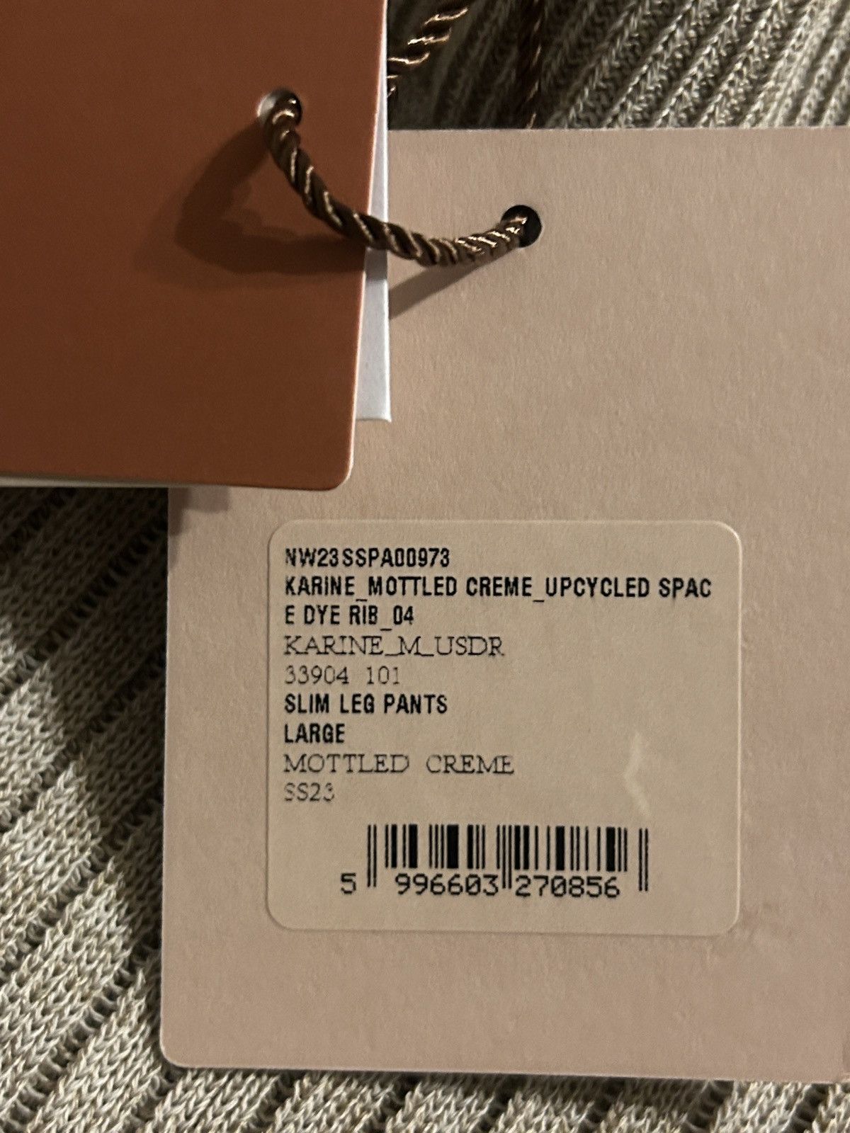 Nanushka NANUSHKA Karine Ribbed & Pointelle-knit slim-leg Pants Beige Size 30" / US 8 / IT 44 - 7 Thumbnail