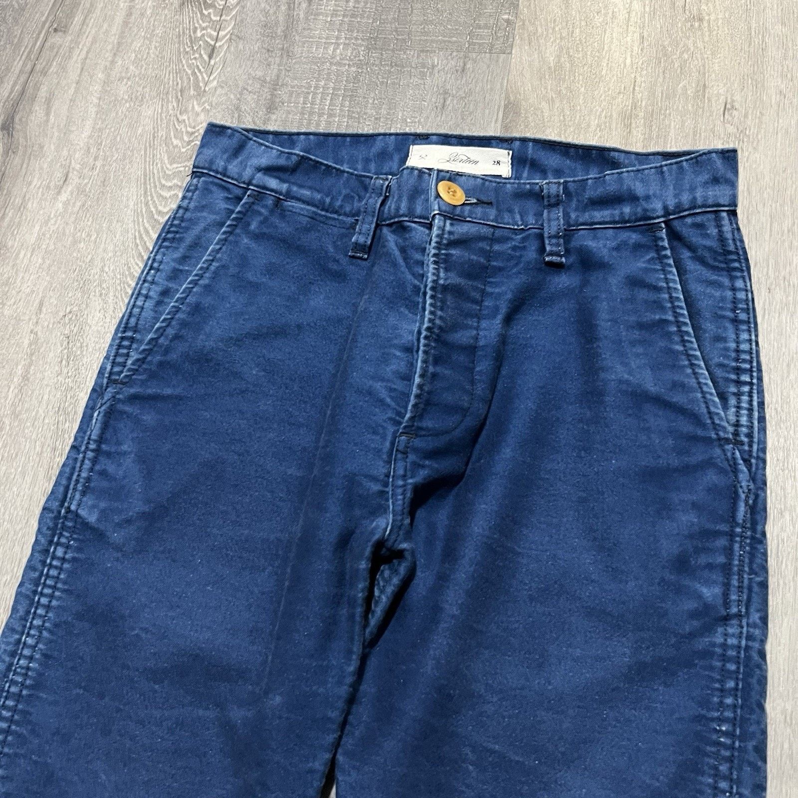3sixteen 3sixteen Heavy Cotton Twill Chino Blue Slim Fit Men's 28 Size US 28 / EU 44 - 4 Thumbnail