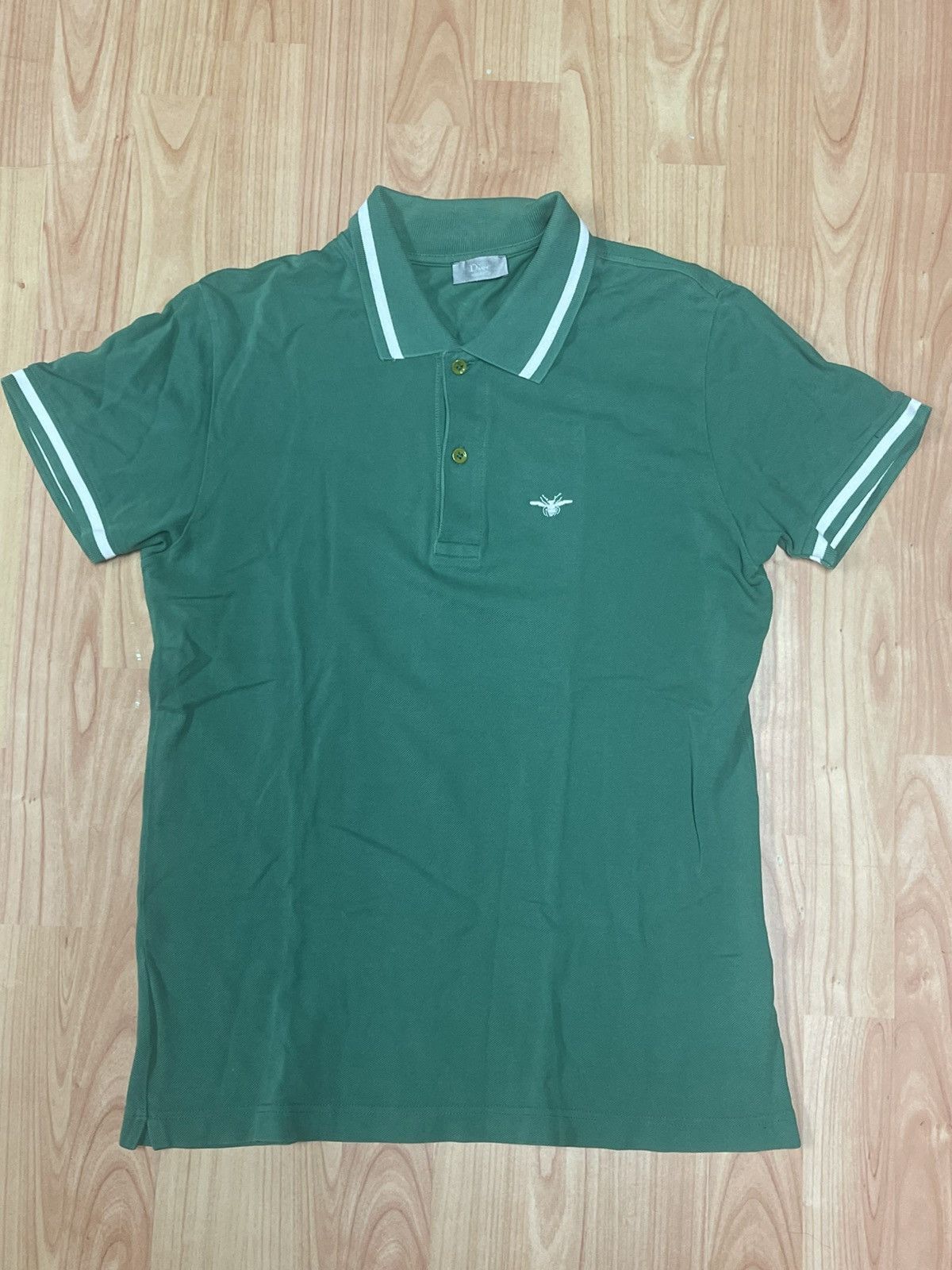 Final! Dior Homme green bee polo sz46 small kva hedi slimane