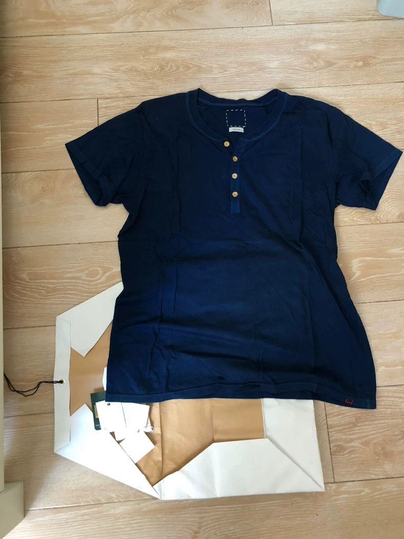 Visvim visvim Indigo Henley Short Sleeve Shirt-2506 Size US S / EU 44-46 / 1 - 2 Thumbnail