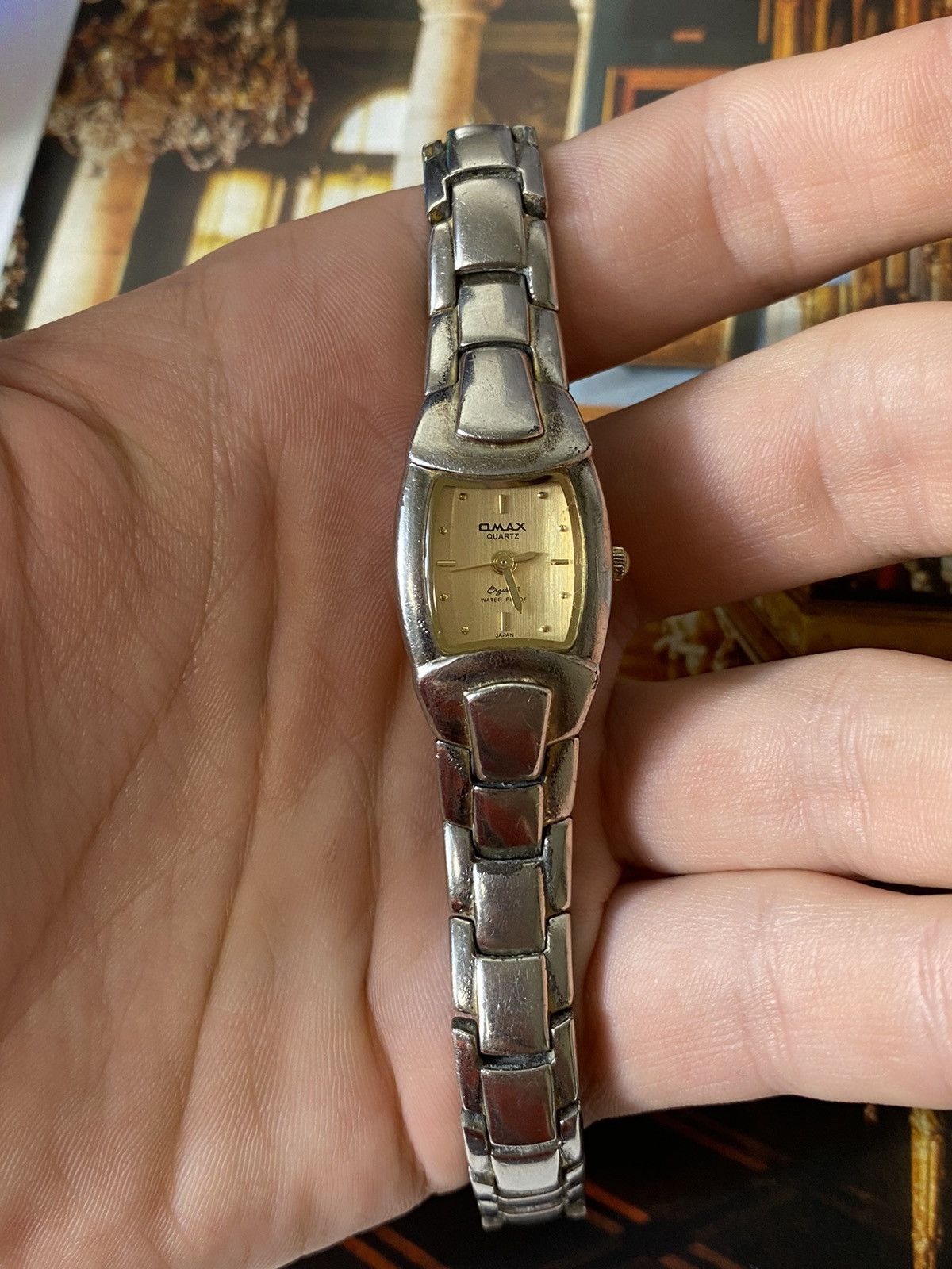 Jewelry Vintage Omax Quartz Watch, Gold Dial Size ONE SIZE - 15 Thumbnail