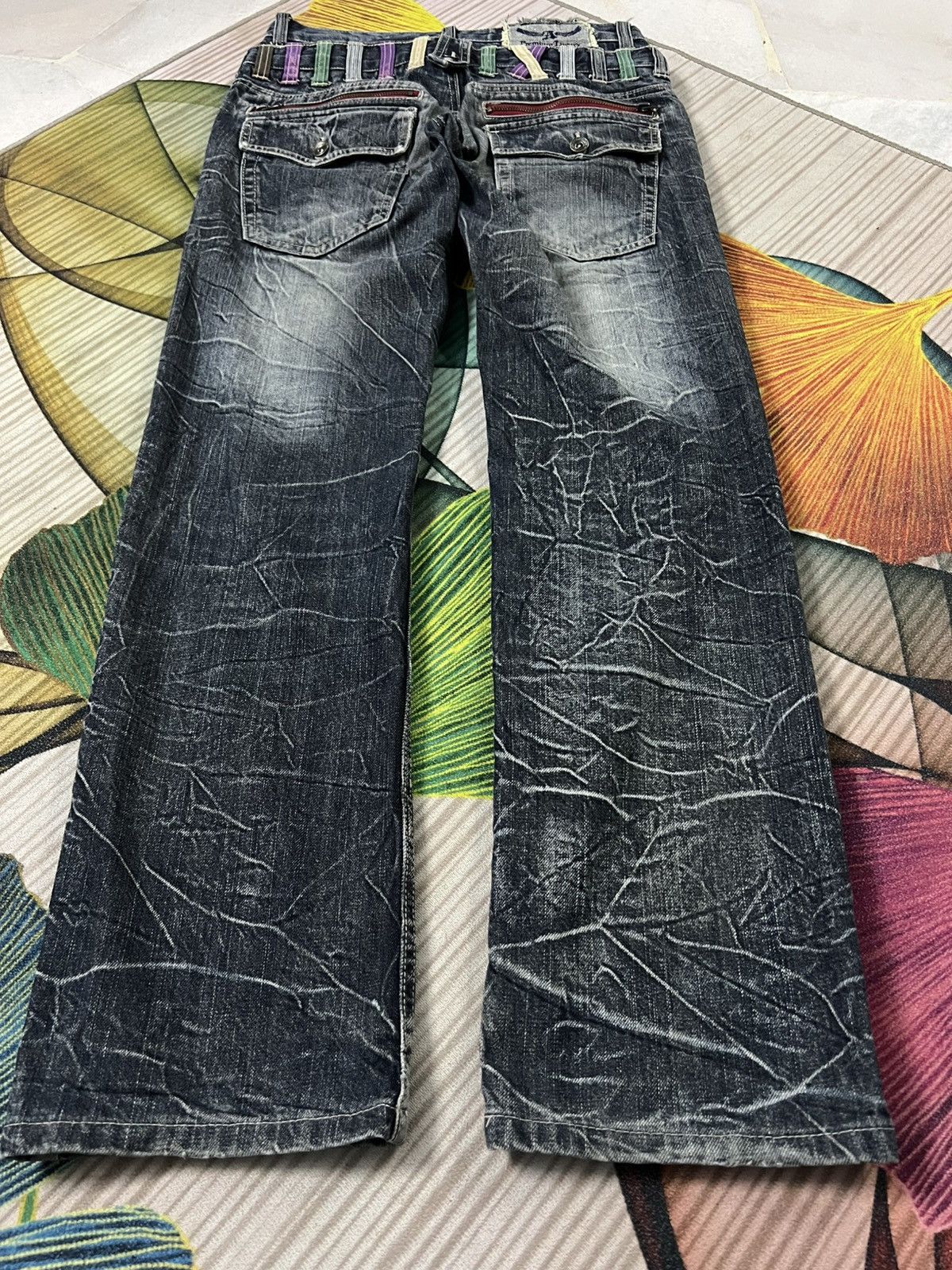 Japanese Brand 💥DOUBLE WAIST💥ANTFUI PUNK CLAWMARK JEANS Size US 29 - 2 Thumbnail